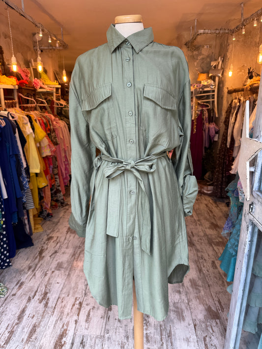 ABITO CHEMISIER MIDI VERDE MILITARE