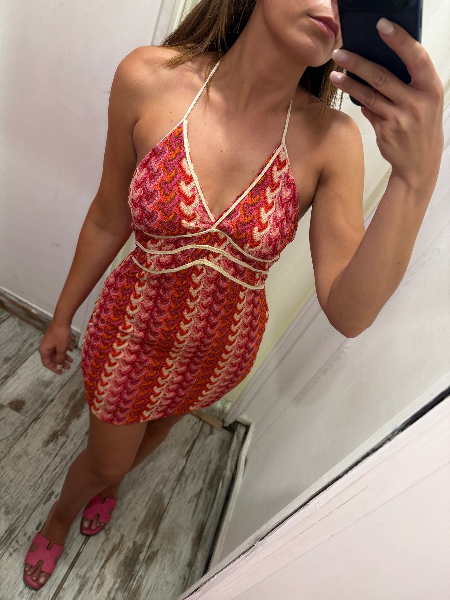 ABITO CORTO STAMPA MISSONI FUCSIA