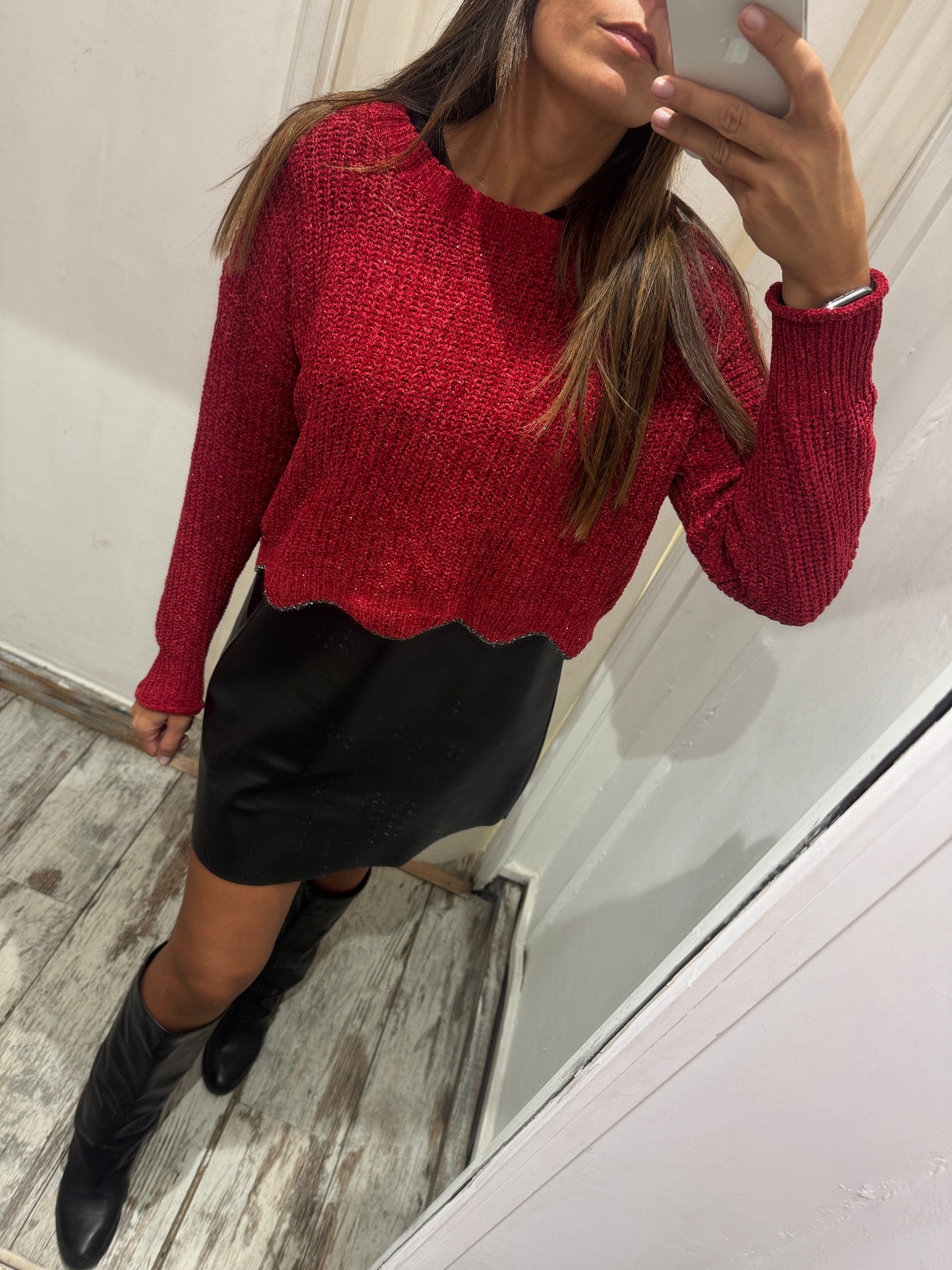 MAGLIA GOA GOA BORDEAUX LUREX