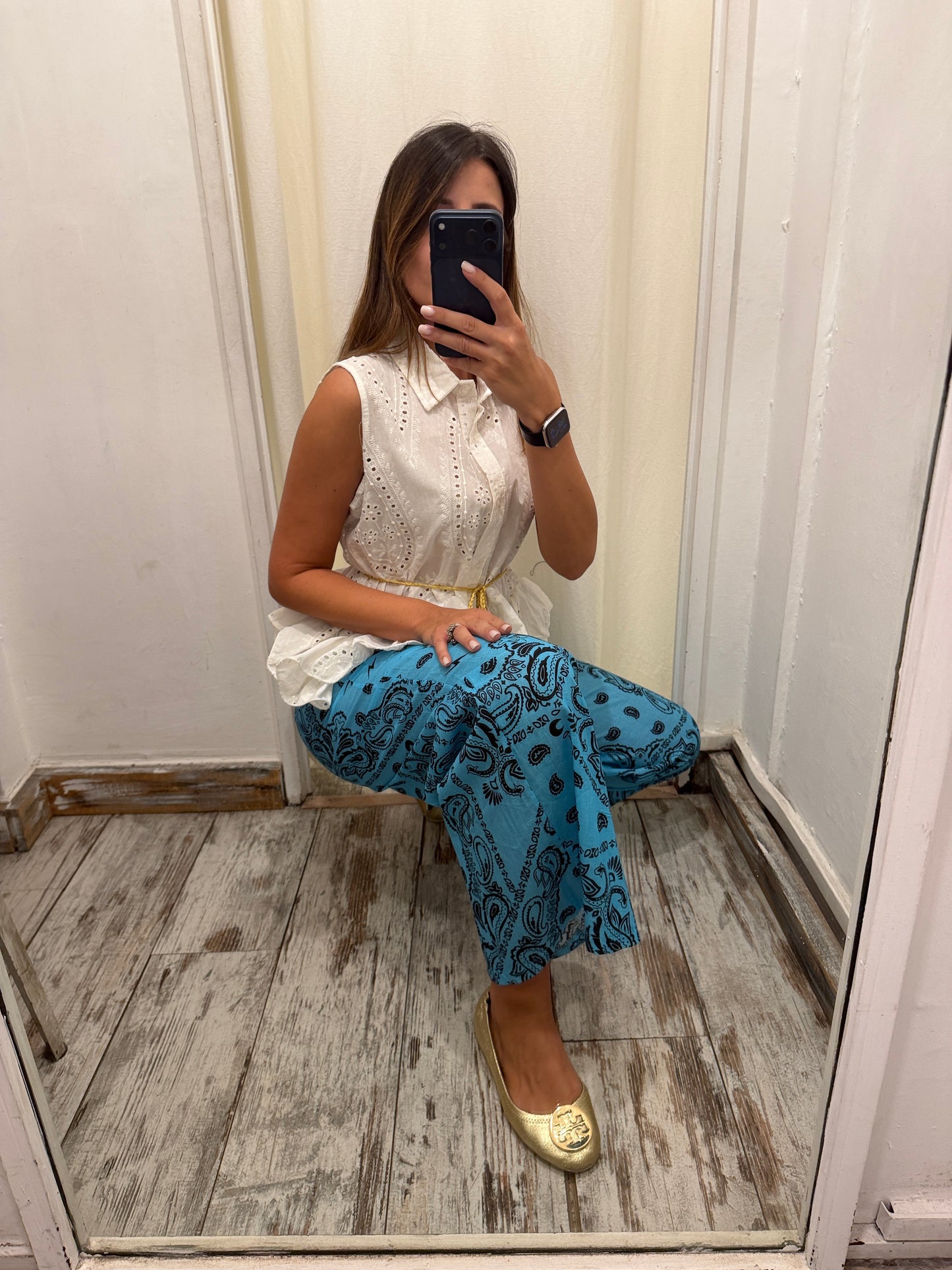 PANTALONE BANDANA TURCHESE