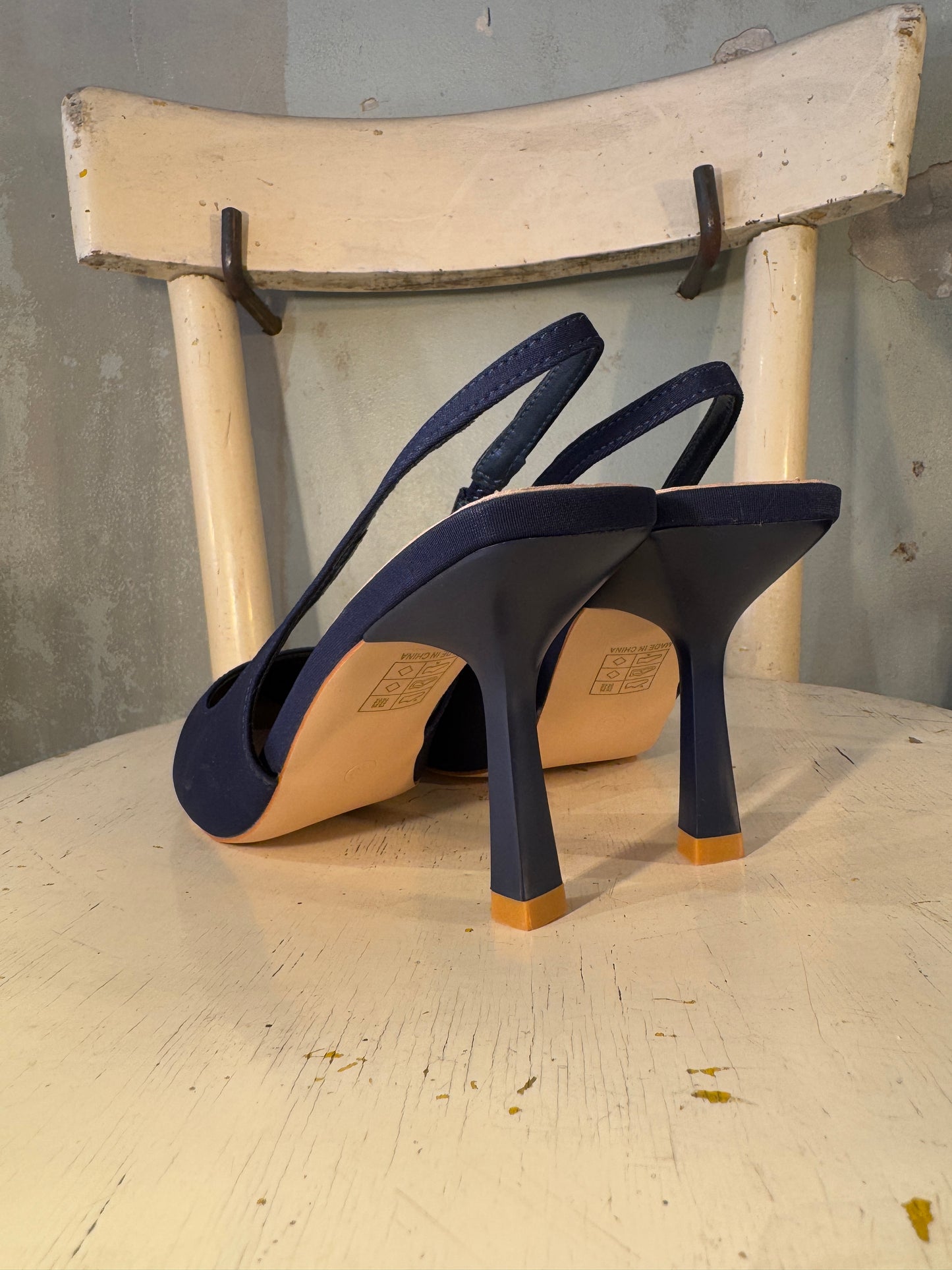 DECOLLETÈ SLINGBACK BLU TESSUTO
