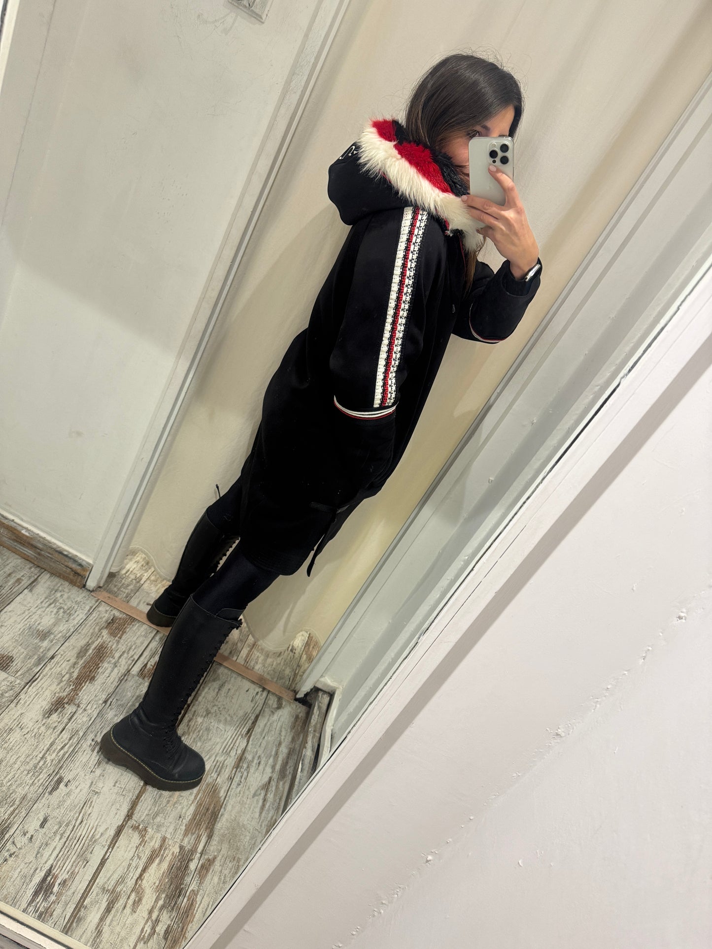 CAPPOTTO SPORTIVO ERMANNO SCERVINO NERO E ROSSO