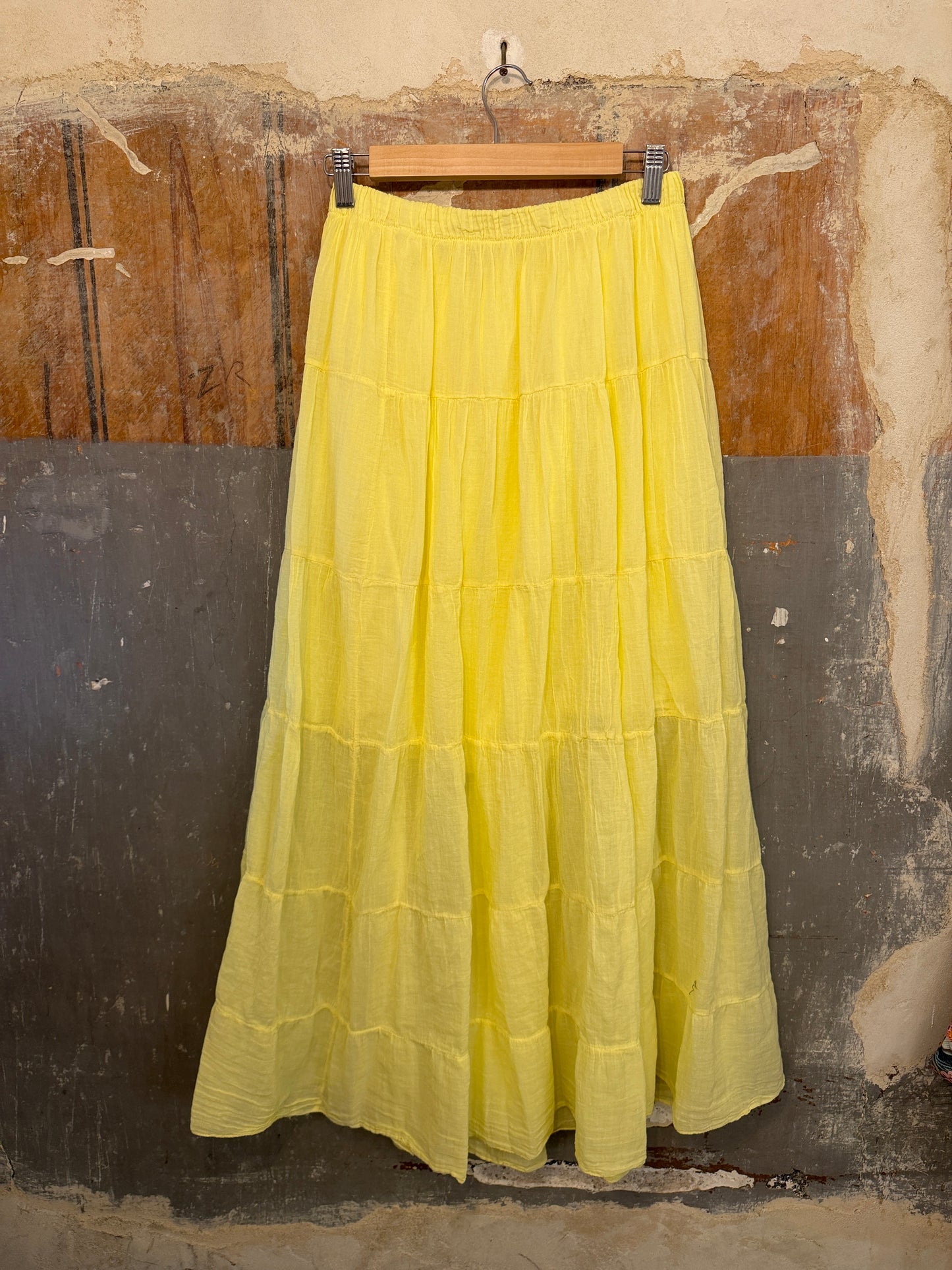 NEW COLLECTION - GONNA LUNGA COTONE GIALLA