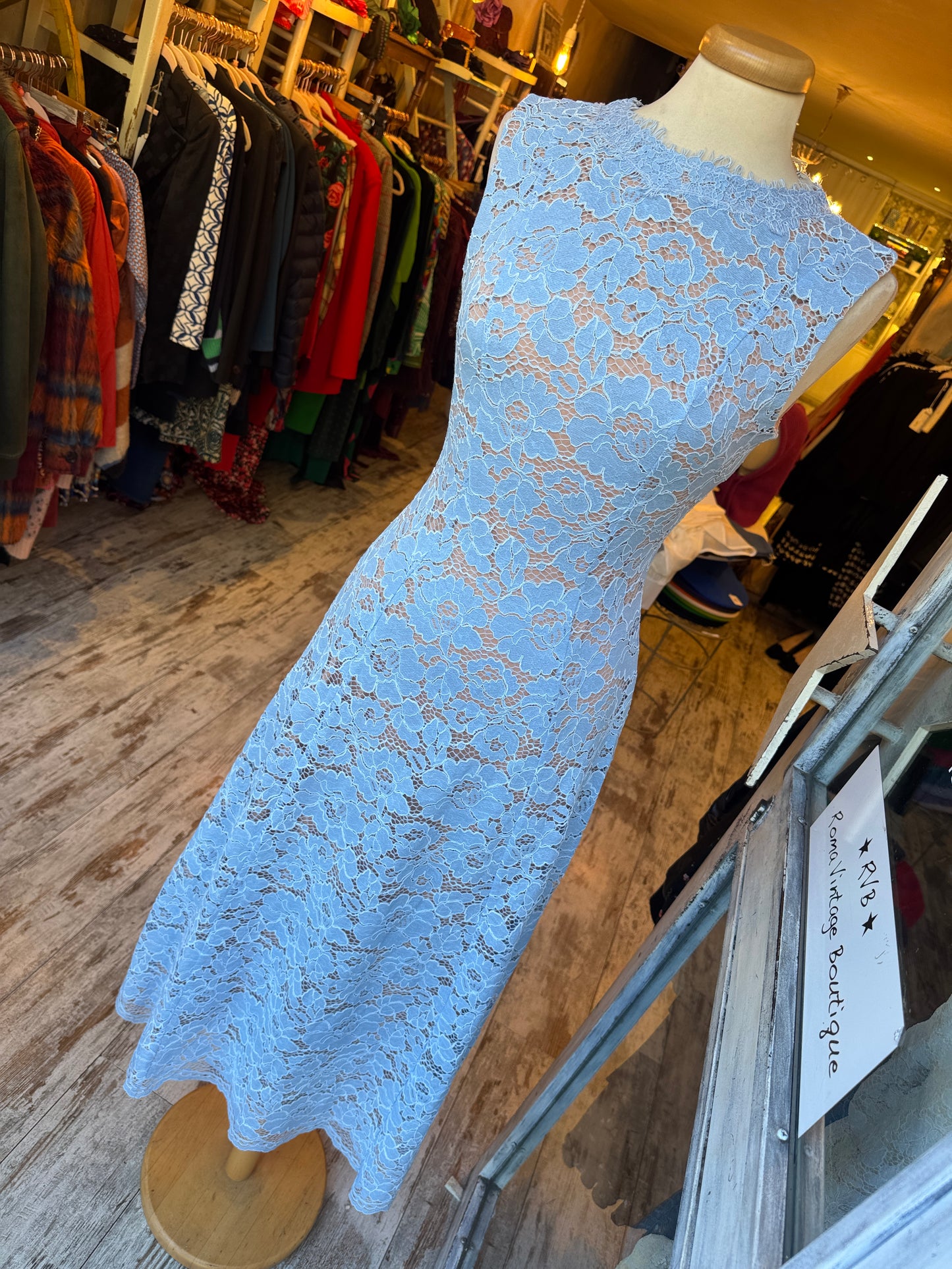 NEW COLLECTION - ABITO LONGUETTE PIZZO CELESTE