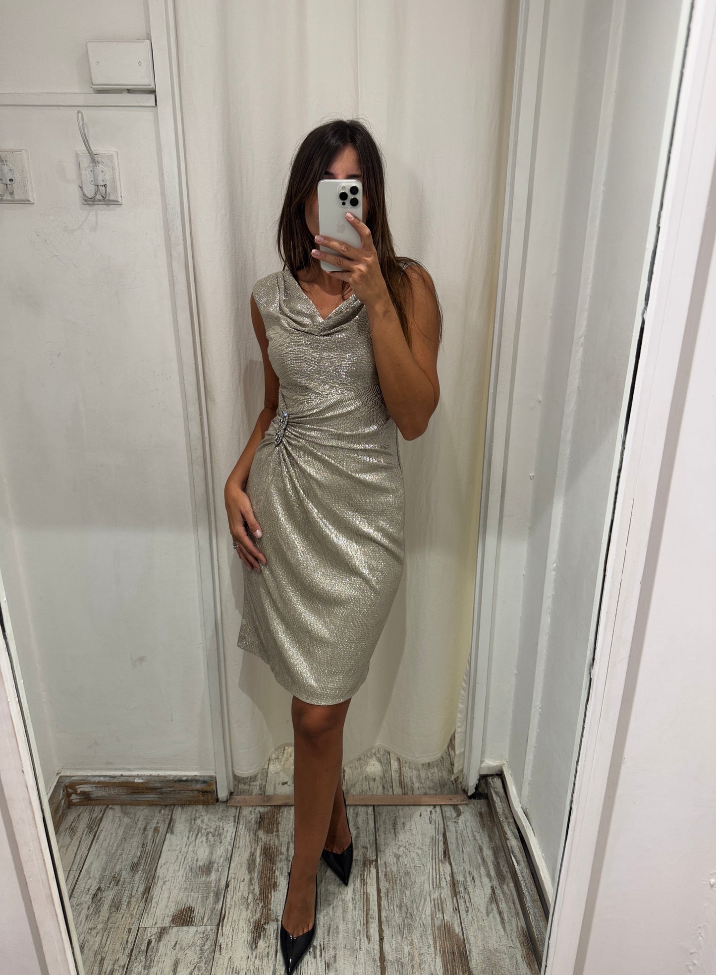 ABITO RALPH LAUREN EVENING ARGENTO