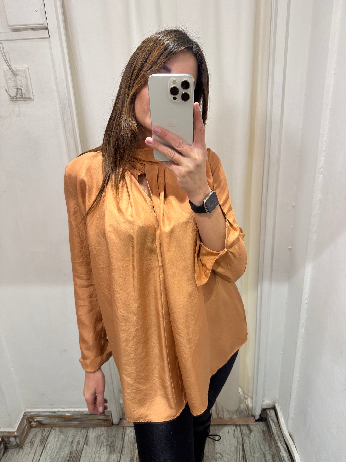 NEW COLLECTION - BLUSA FORTE FORTE SETA ARANCIO