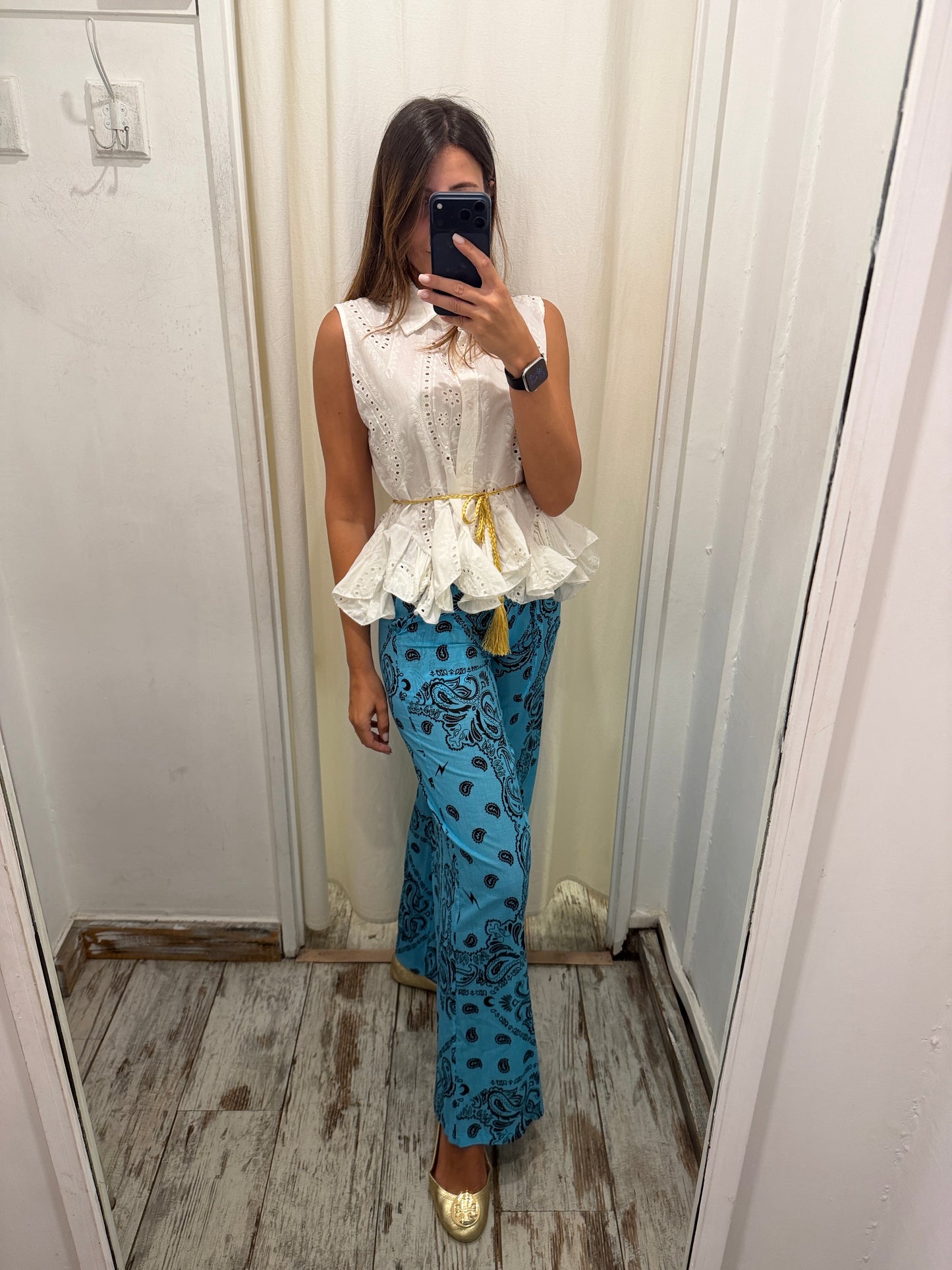 PANTALONE BANDANA TURCHESE