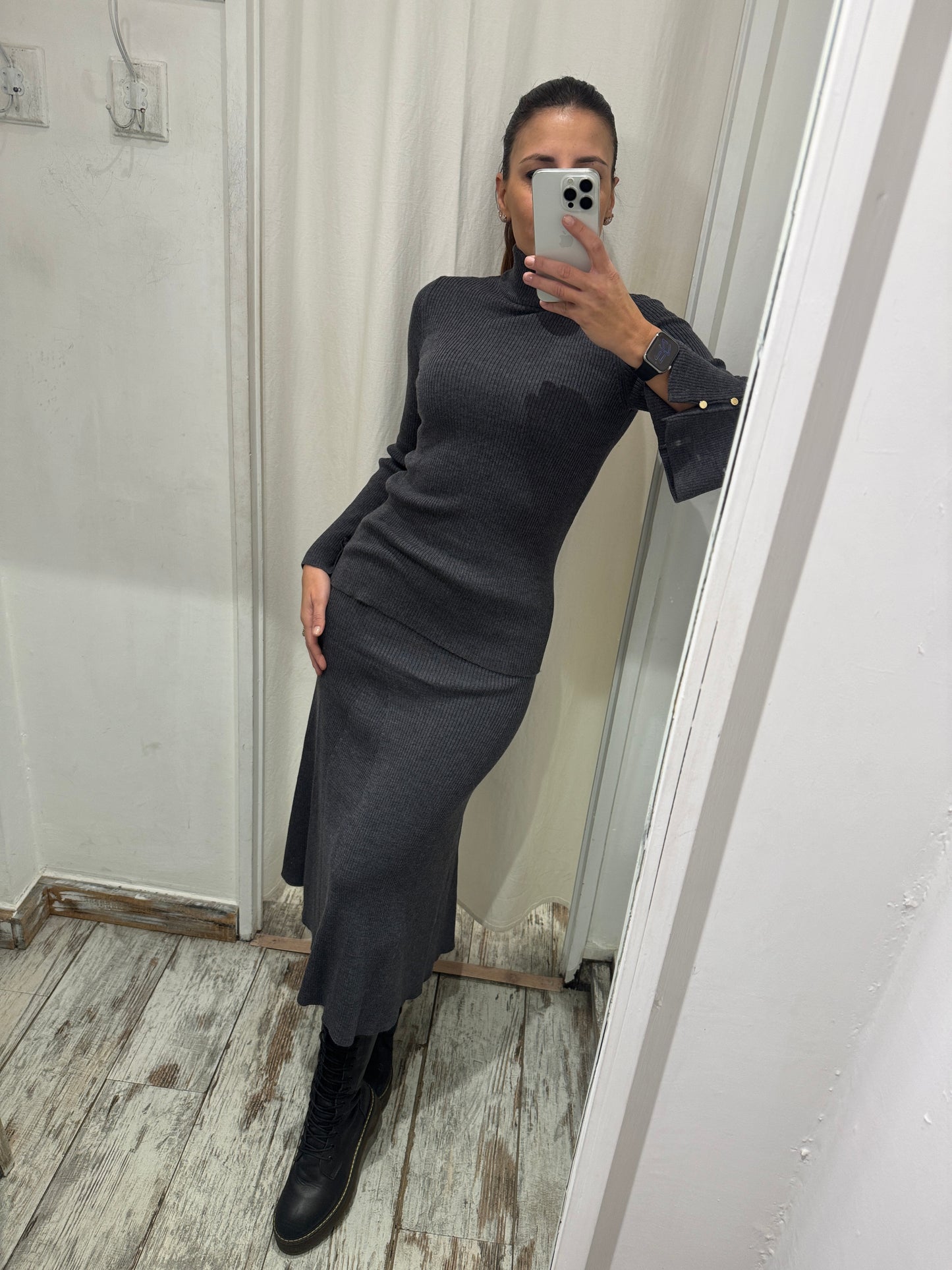 COMPLETO LUISA SPAGNOLI IN MAGLIA GRIGIO