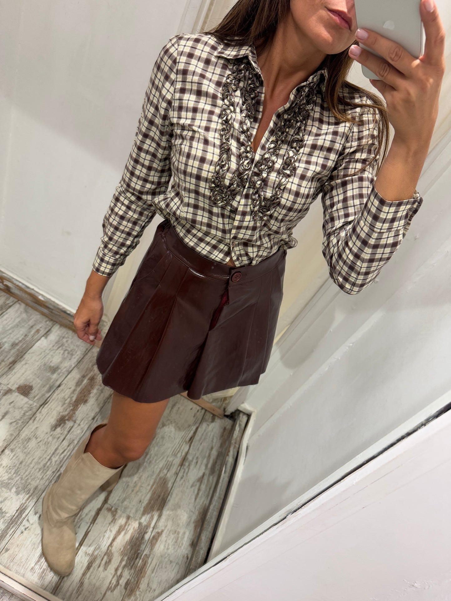 CAMICIA MAYER&DANIEL QUADRETTI MARRONE