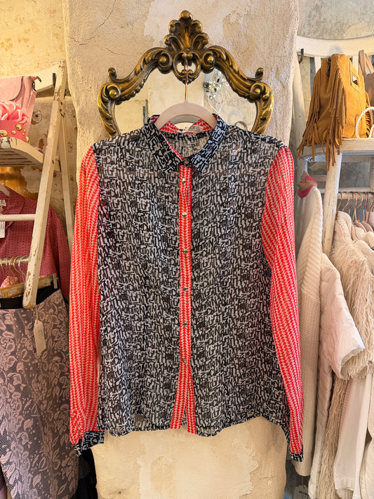 NEW COLLECTION - CAMICIA PIANO by PIANURA STUDIO FANTASIA NERO BIANCO E ROSSO