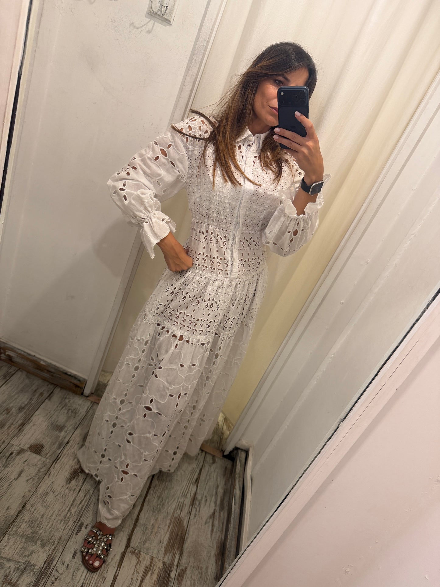 ABITO CHEMISIER ERMANNO SCERVINO SANGALLO BIANCO