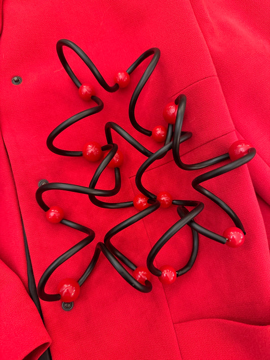 COLLANA ELASTICA NERO E ROSSO