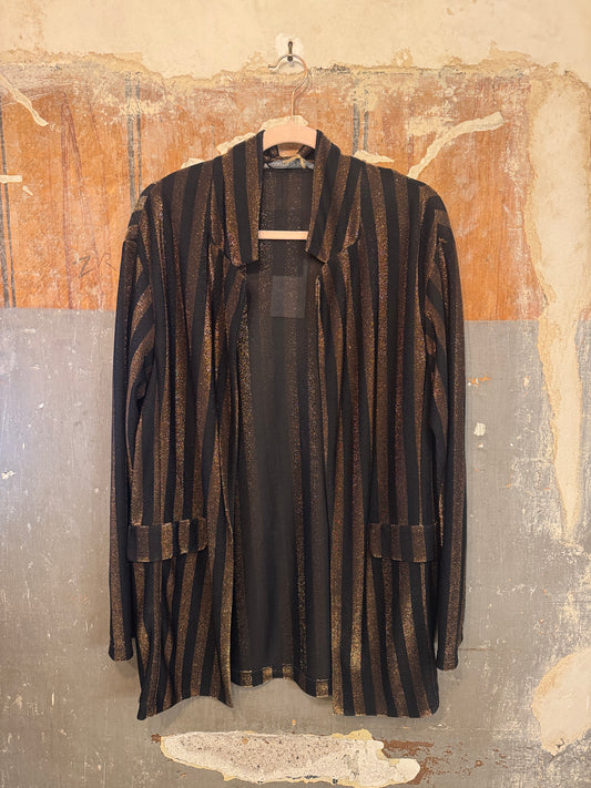 NEW COLLECTION - BLAZER DONATELLA DE PAOLI A RIGHE LUREX NERO ORO