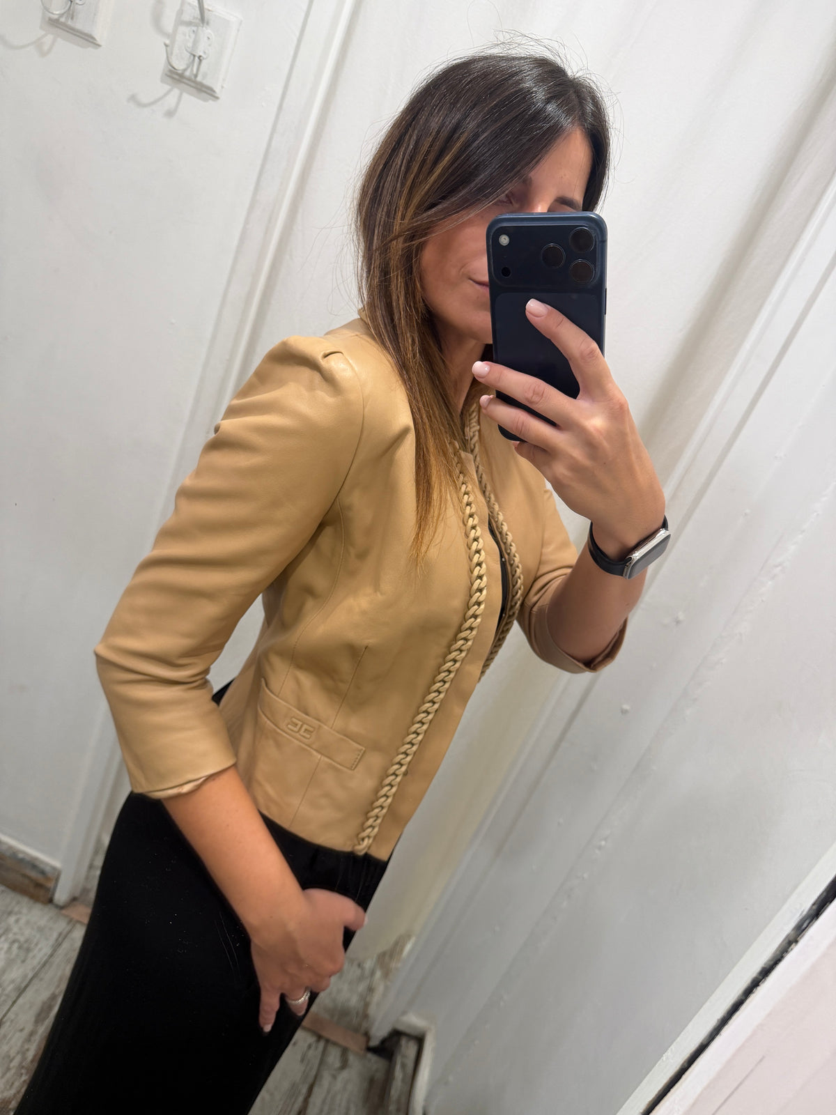 GIACCA ELISABETTA FRANCHI PELLE CAMMELLO