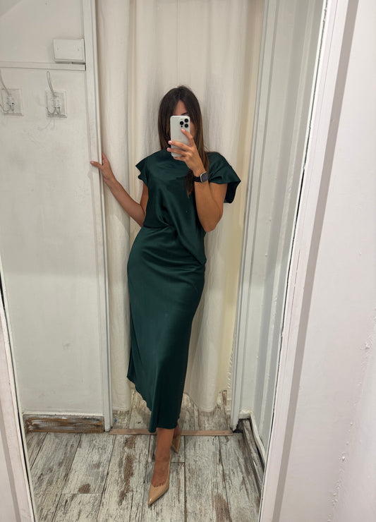 GONNA MIDÌ SATIN VERDE