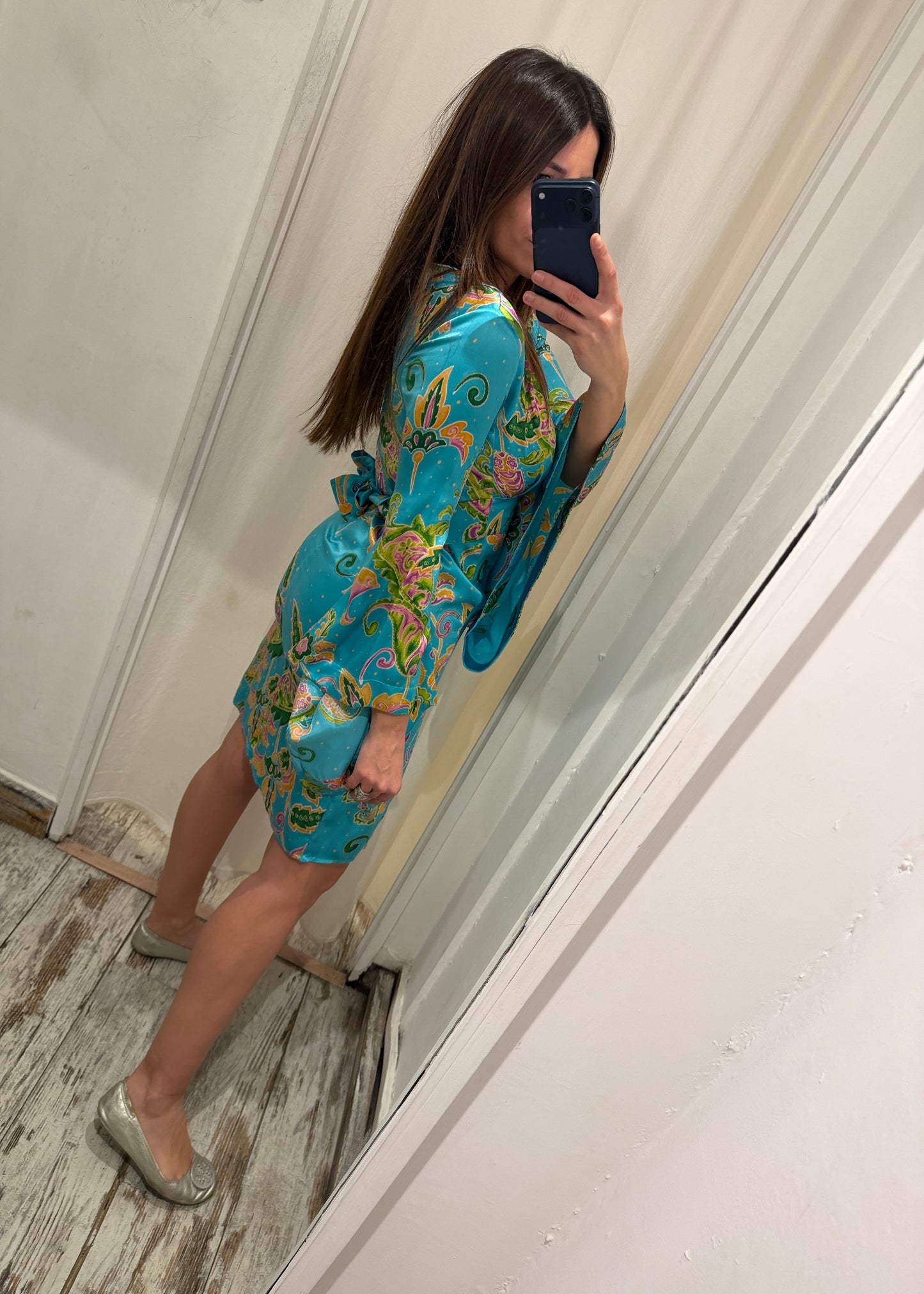 NEW COLLECTION - ABITO ADELE FADO SETA TURCHESE