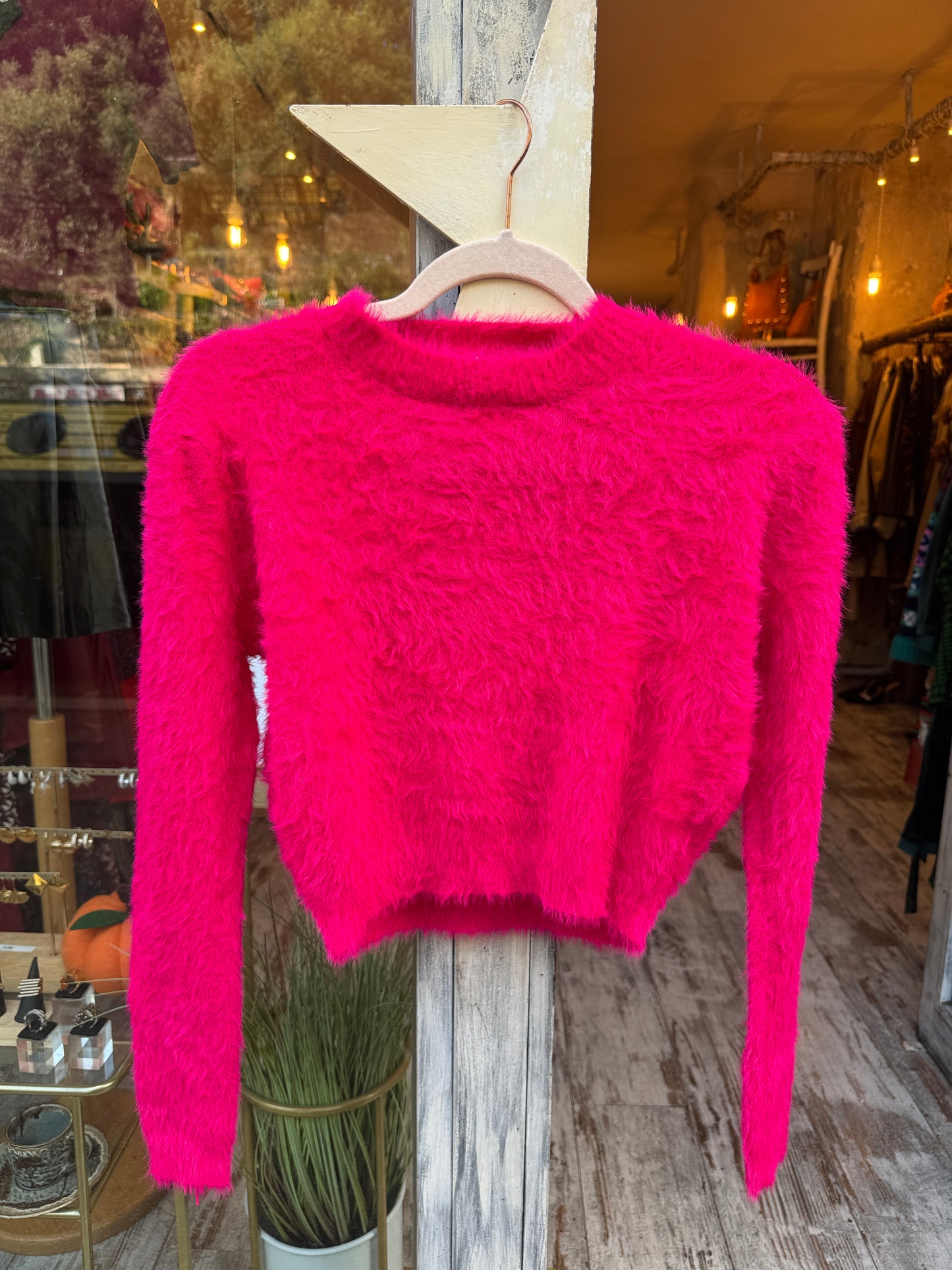 MAGLIA CROP PELUCHE