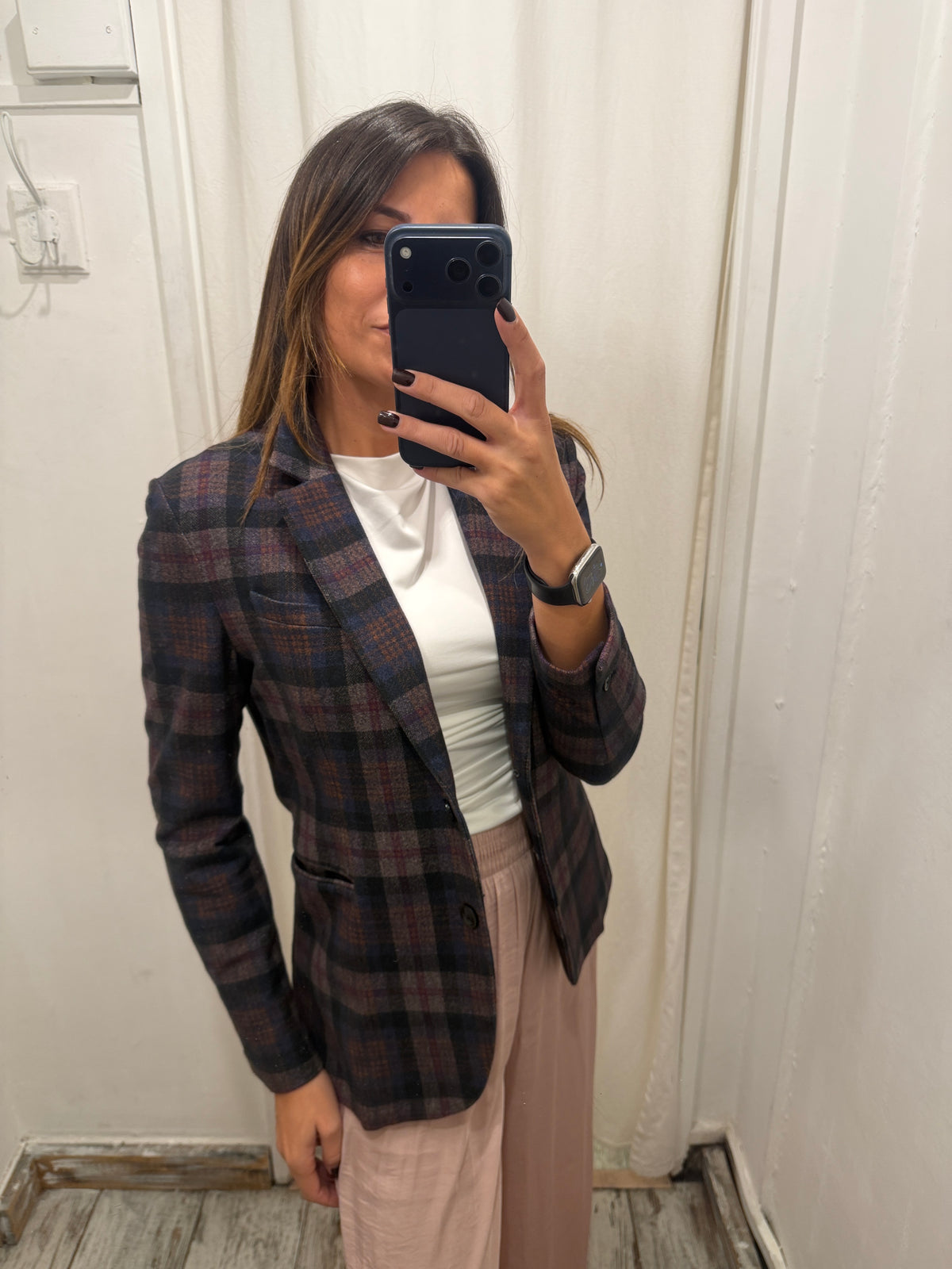 BLAZER CIRCOLO TARTAN BLU E BORDEAUX