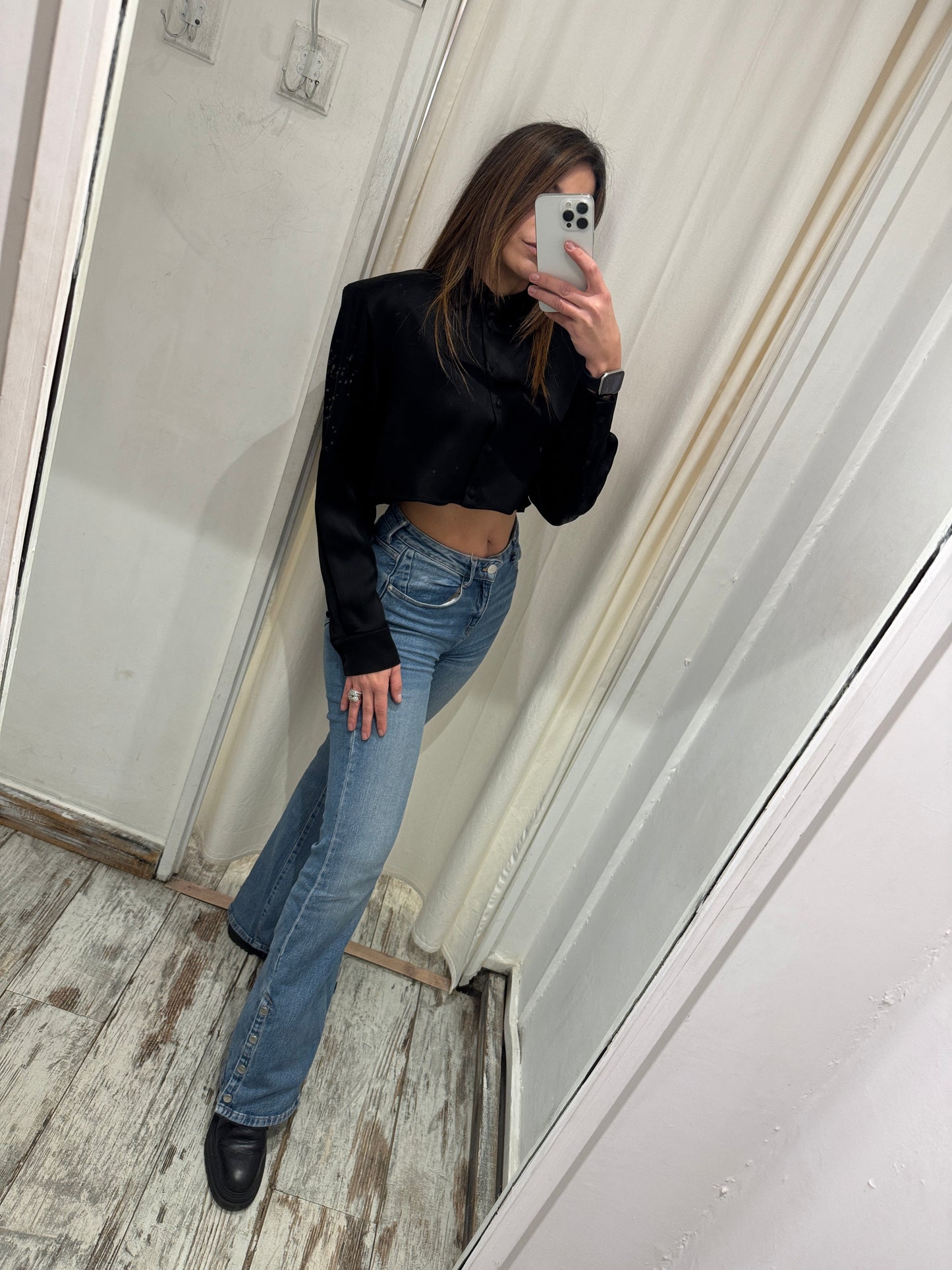 NEW COLLECTION - CAMICIA CROP MVP WARDROBE NERA