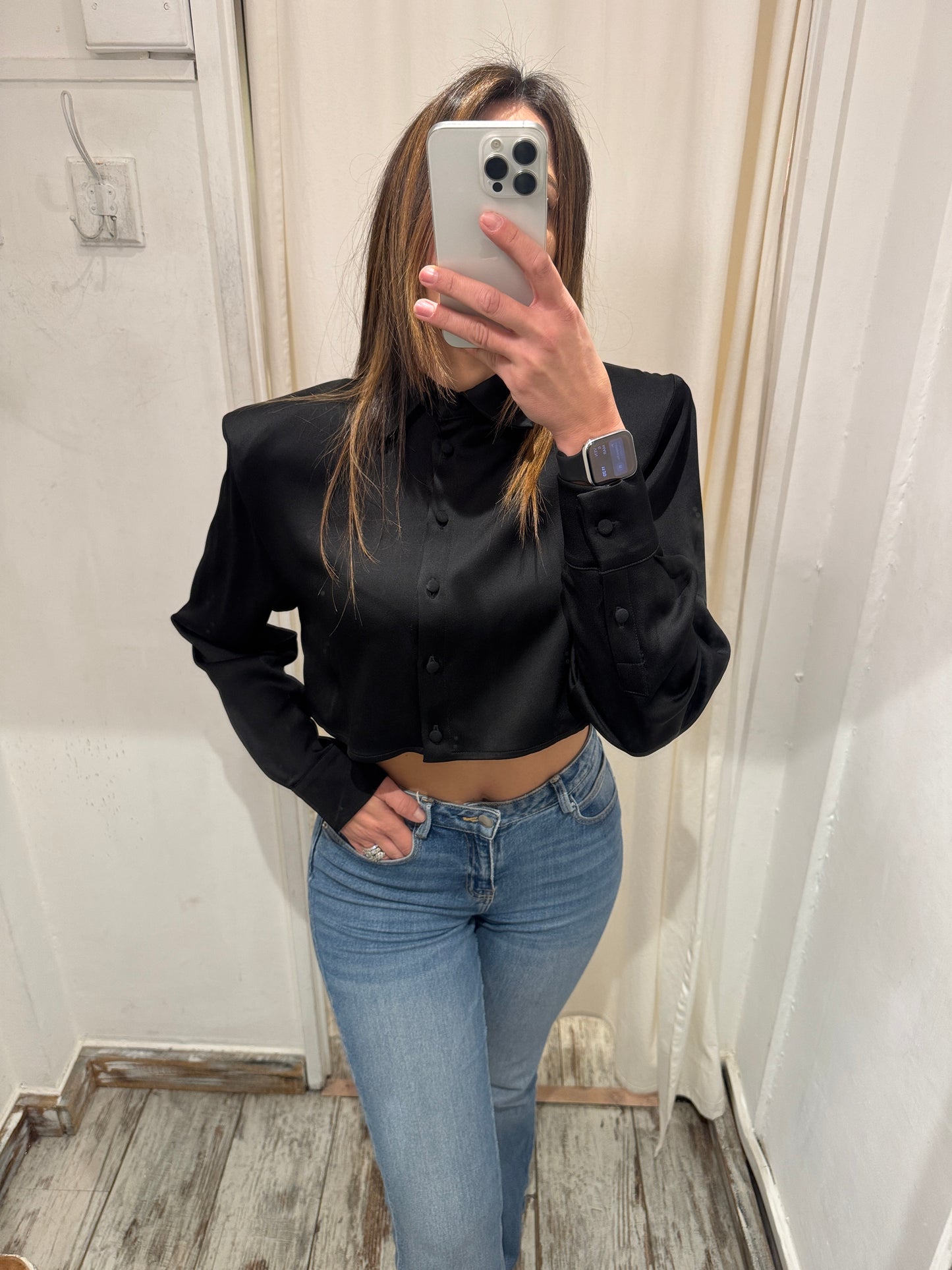 NEW COLLECTION - CAMICIA CROP MVP WARDROBE NERA