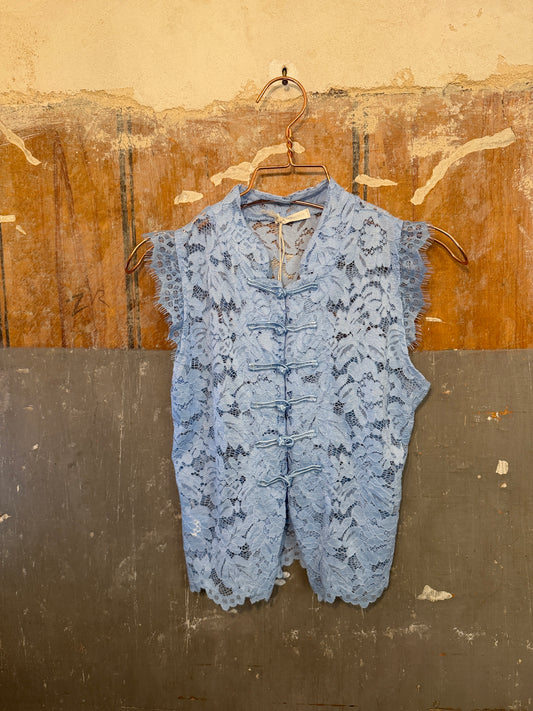 CAMICIA COREANA PIZZO CELESTE