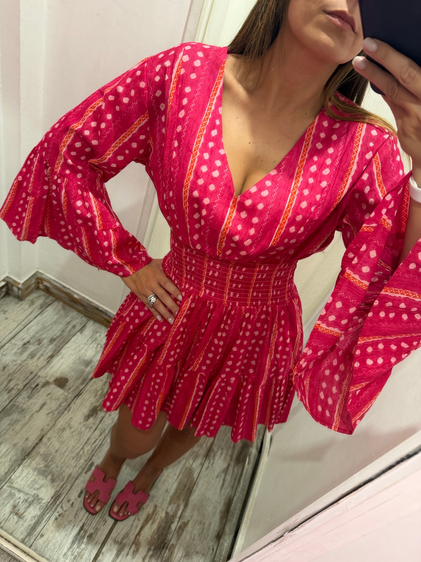 ABITO IN COTONE FUCSIA