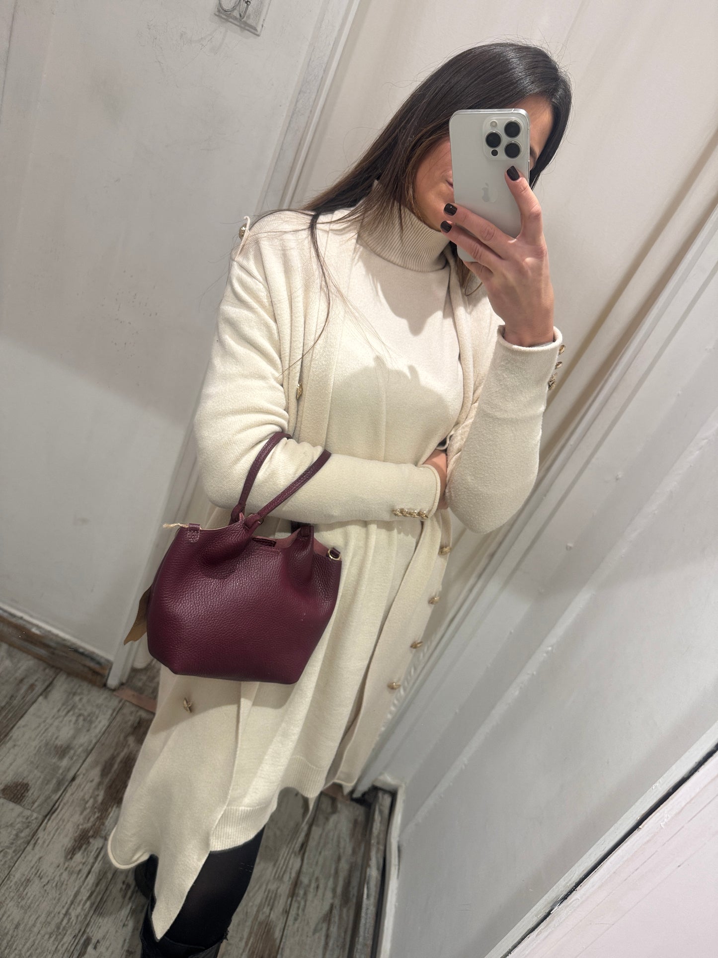 MINI BAG PELLE BORDEAUX