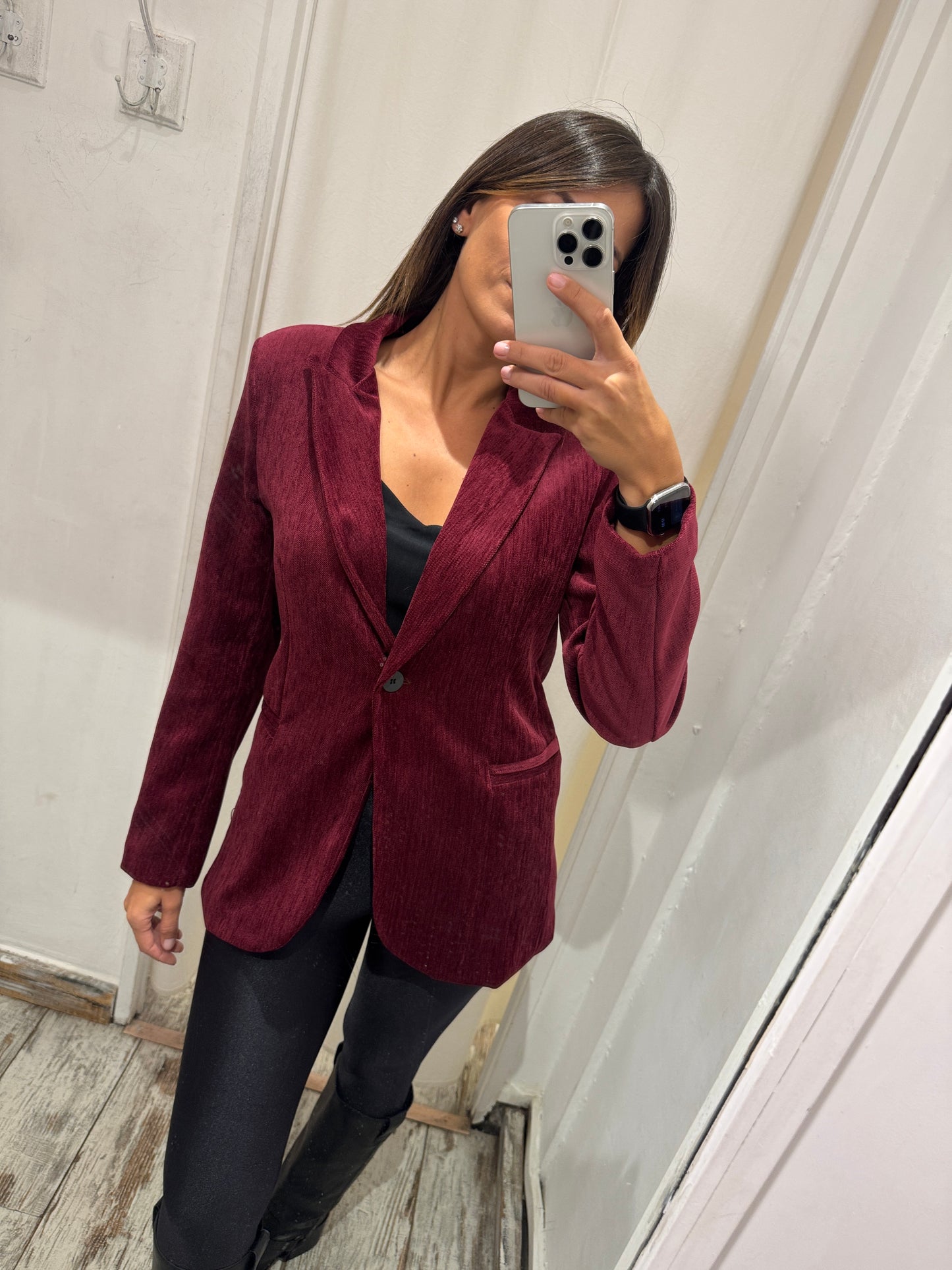 BLAZER VELOUR BORDEAUX