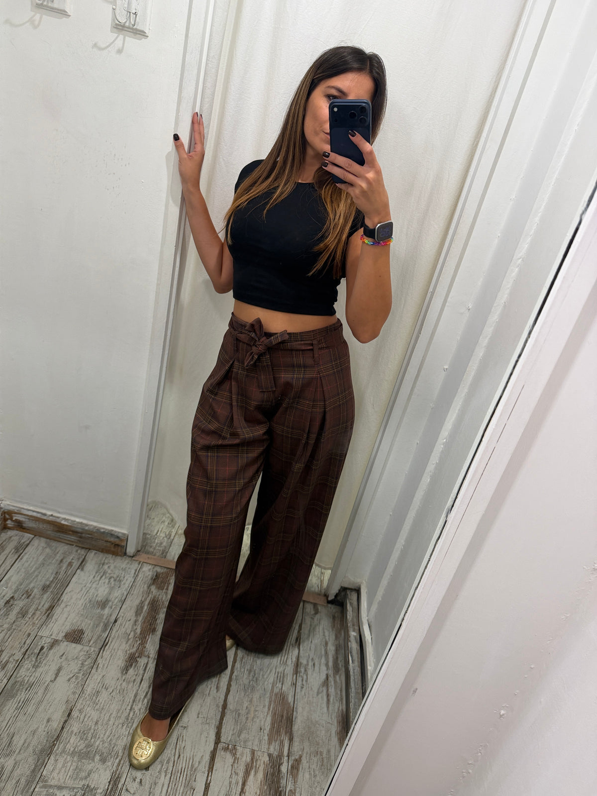 PANTALONE TARTAN MARRONE FUSCIACCA