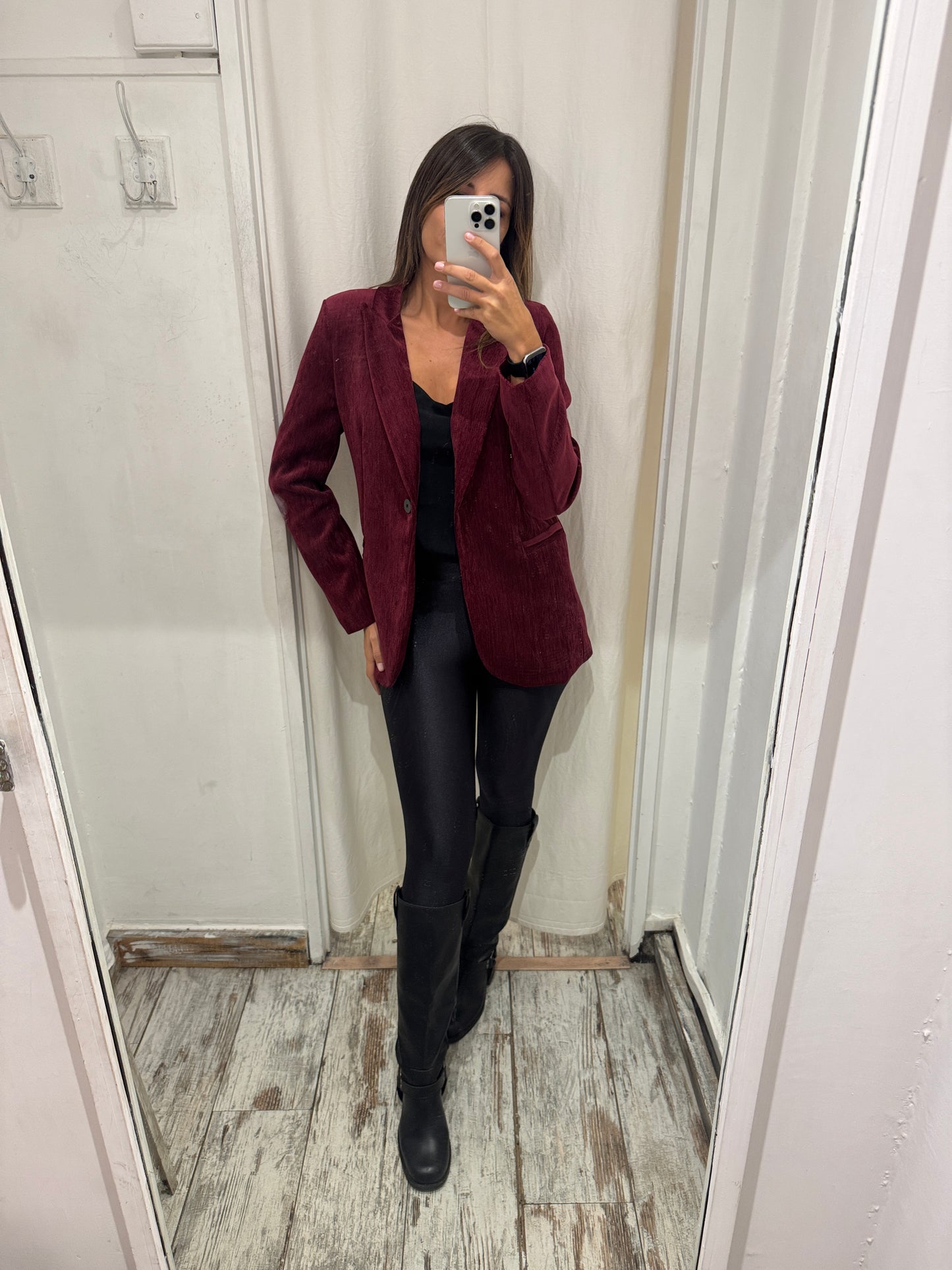 BLAZER VELOUR BORDEAUX