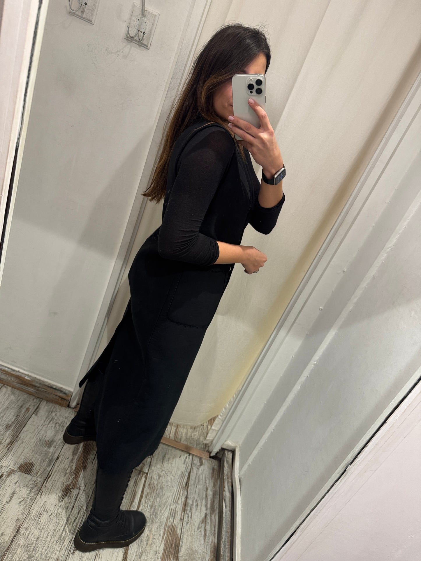 GILET LUNGO MERCI NERO