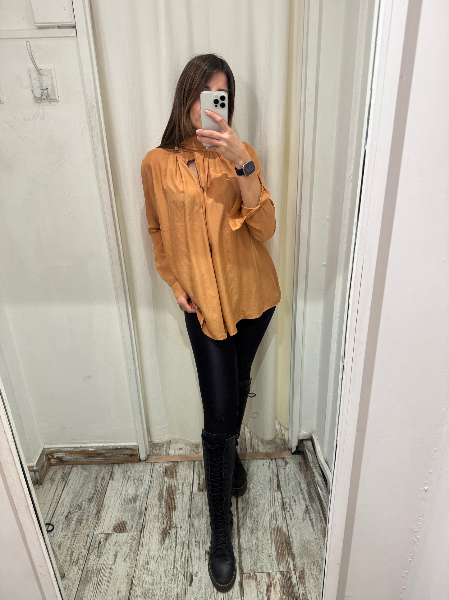 NEW COLLECTION - BLUSA FORTE FORTE SETA ARANCIO