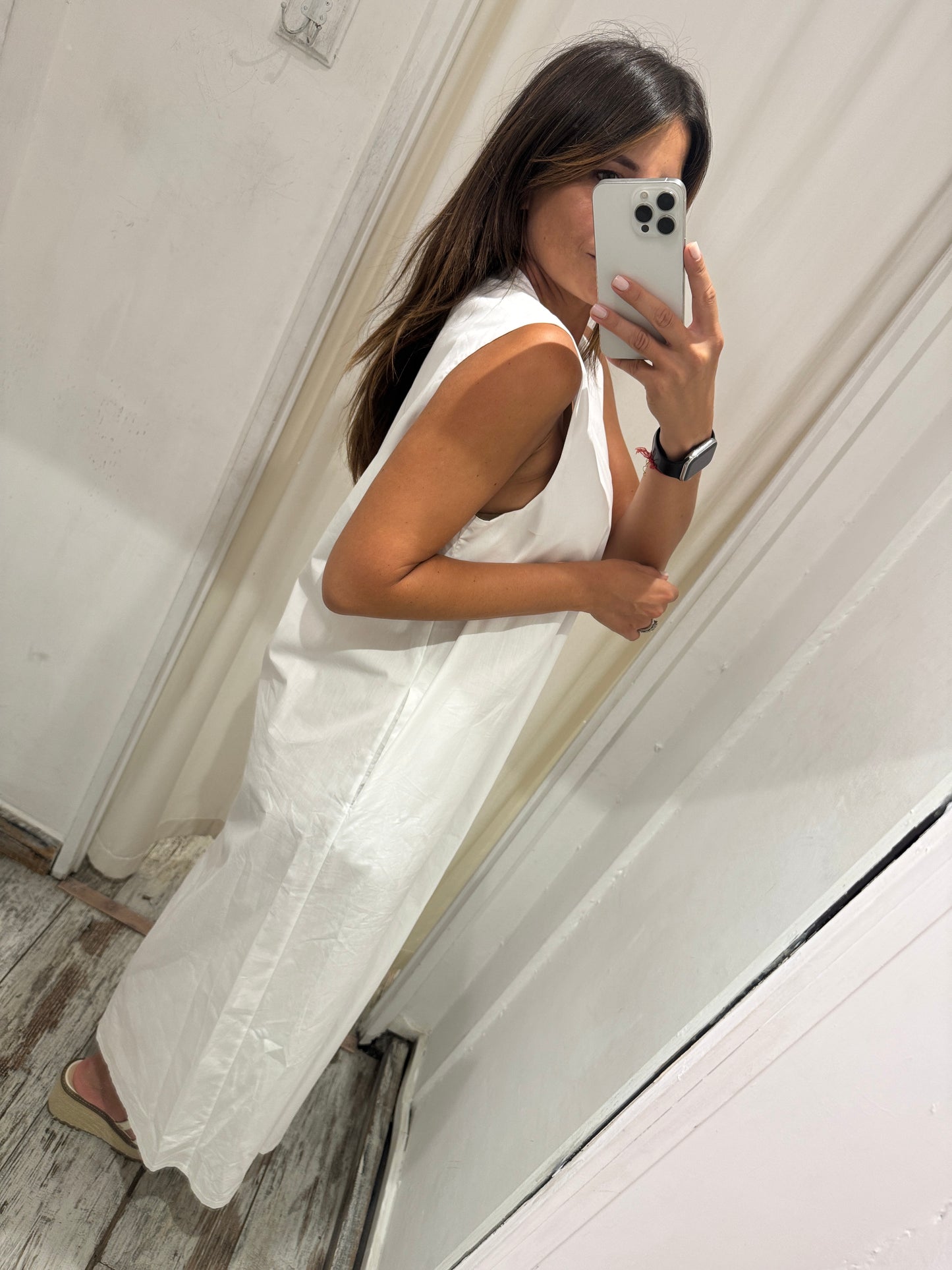 ABITO LONGUETTE COTONE BIANCO