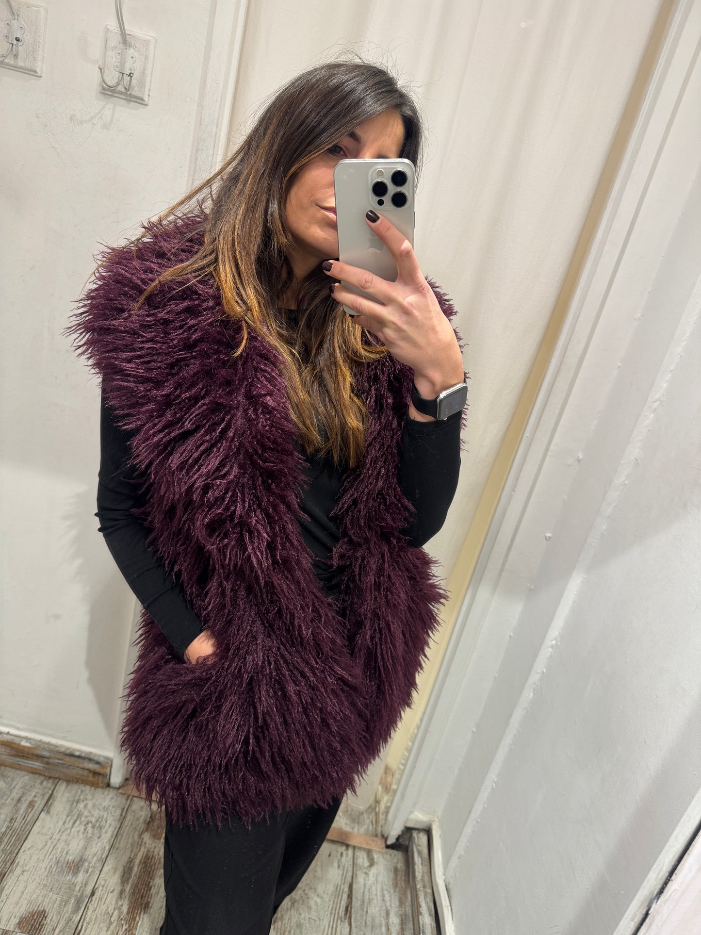 GILET ECOPELLLICCIA MONGOLIA VINACCIA