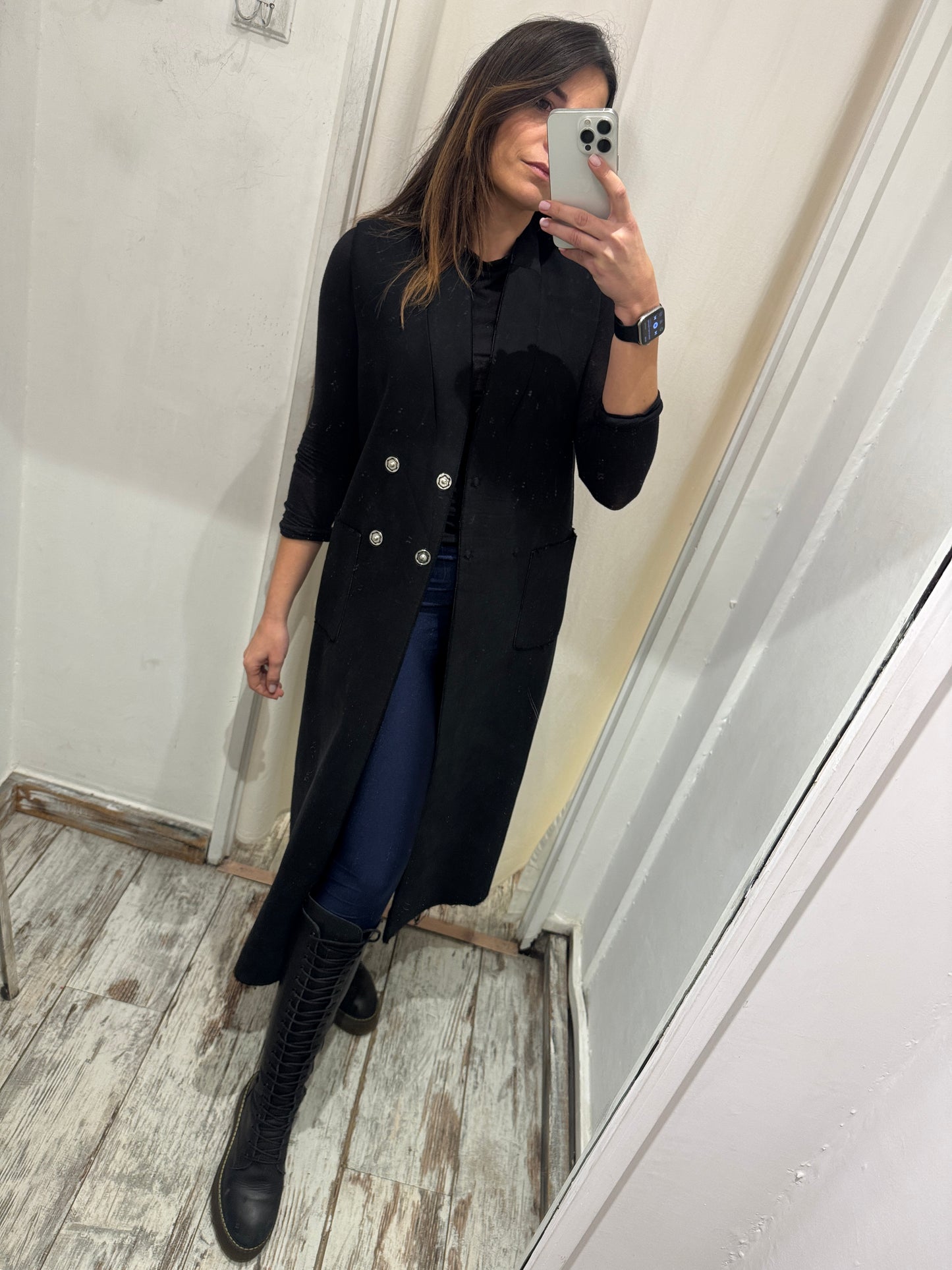 GILET LUNGO MERCI NERO