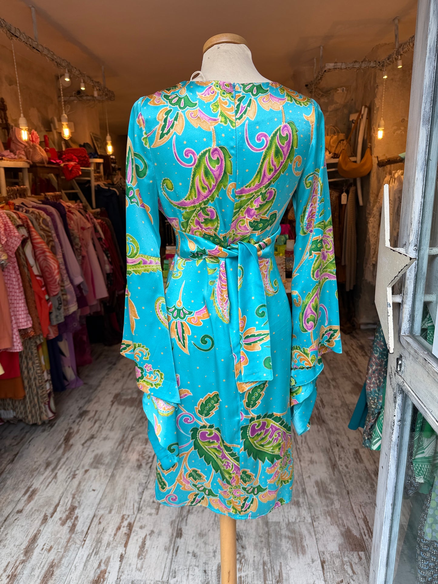 NEW COLLECTION - ABITO ADELE FADO SETA TURCHESE