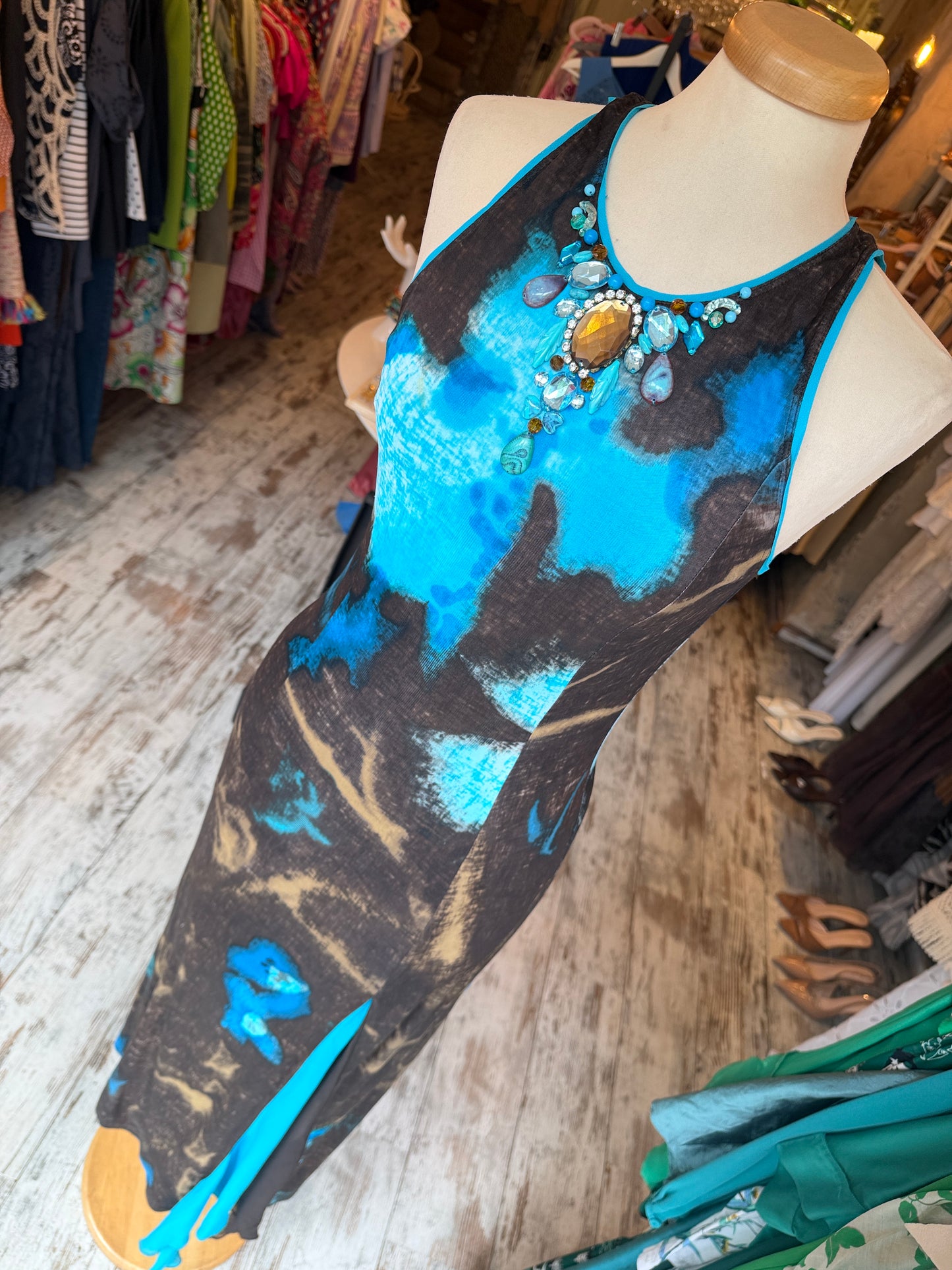 NEW COLLECTION - ABITO MARIA GRAZIA SEVERI MARRONE TURCHESE