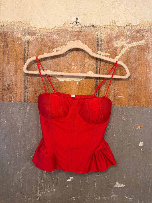 NEW COLLECTION - CROP TOP VOLANT ROSSO
