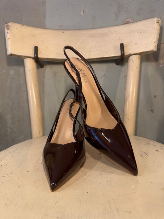 DECOLLETÈ SLINGBACK VERNICE MARRONE V