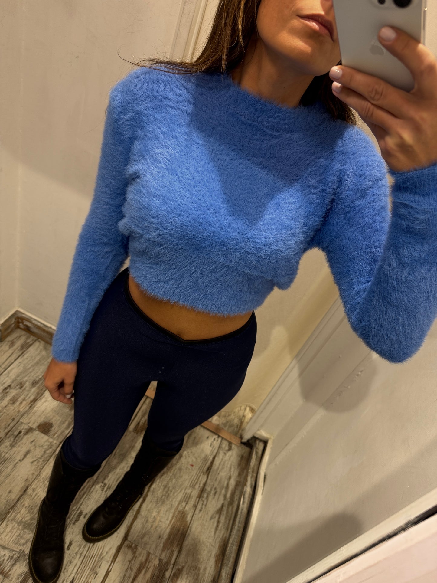 MAGLIA CROP PELUCHE