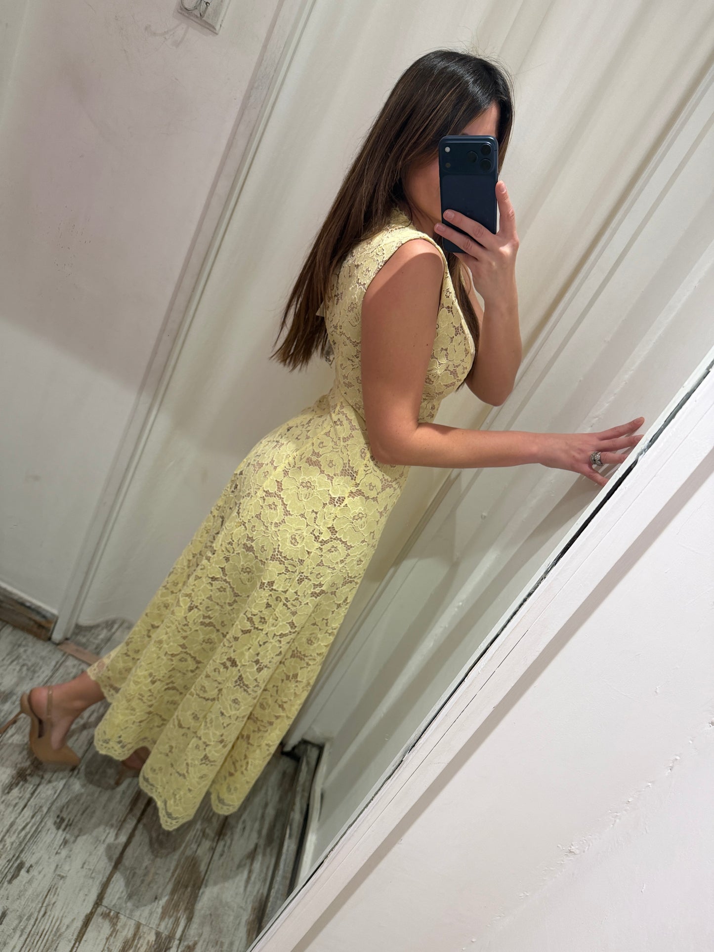 NEW COLLECTION - ABITO LONGUETTE PIZZO GIALLO