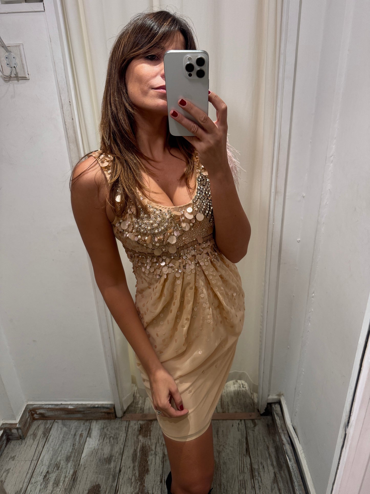 ABITO ELISABETTA FRANCHI CIPRIA CON RICAMI E PAILLETTES