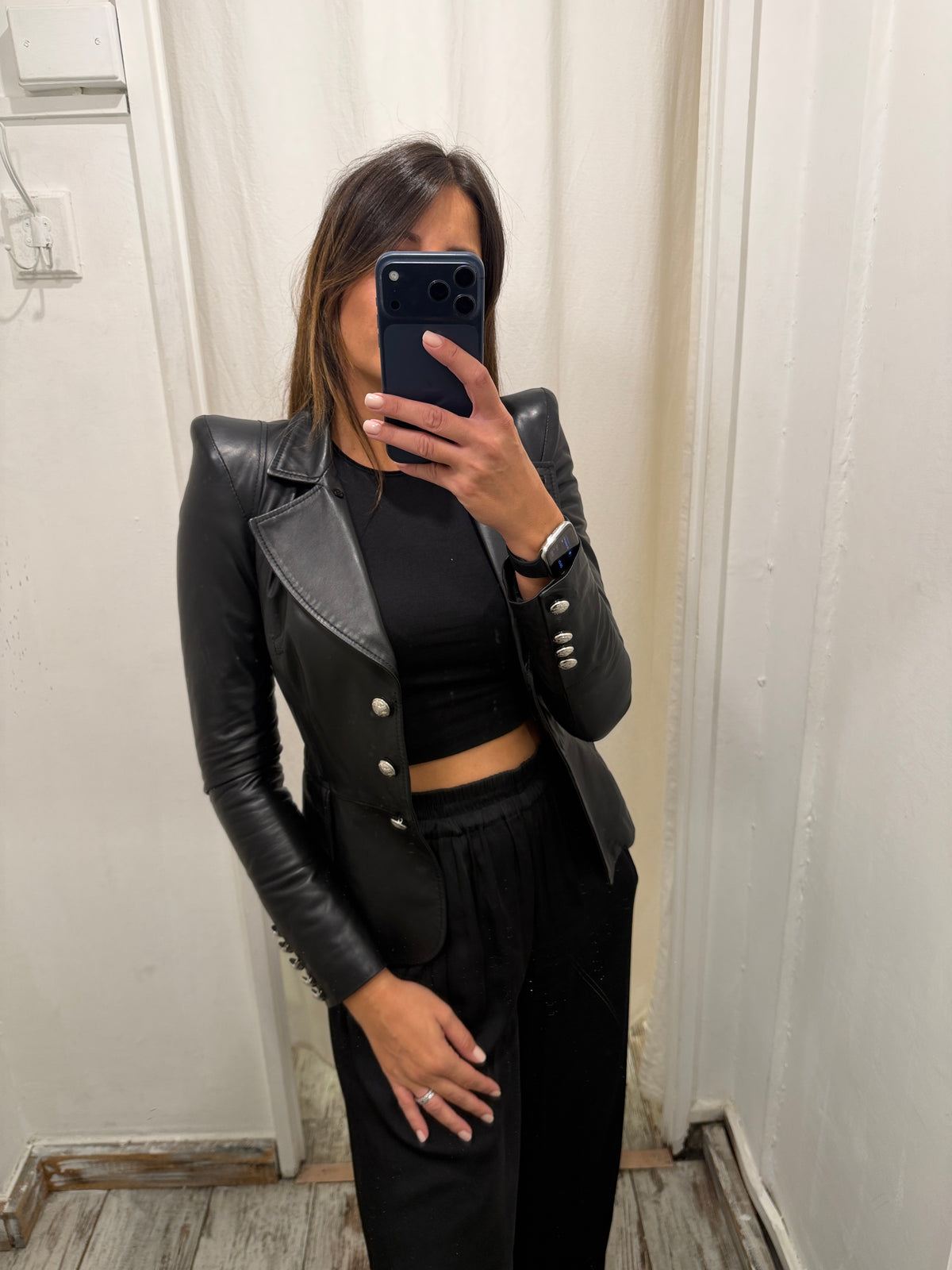 BLAZER ADELE FADO PELLE NERO