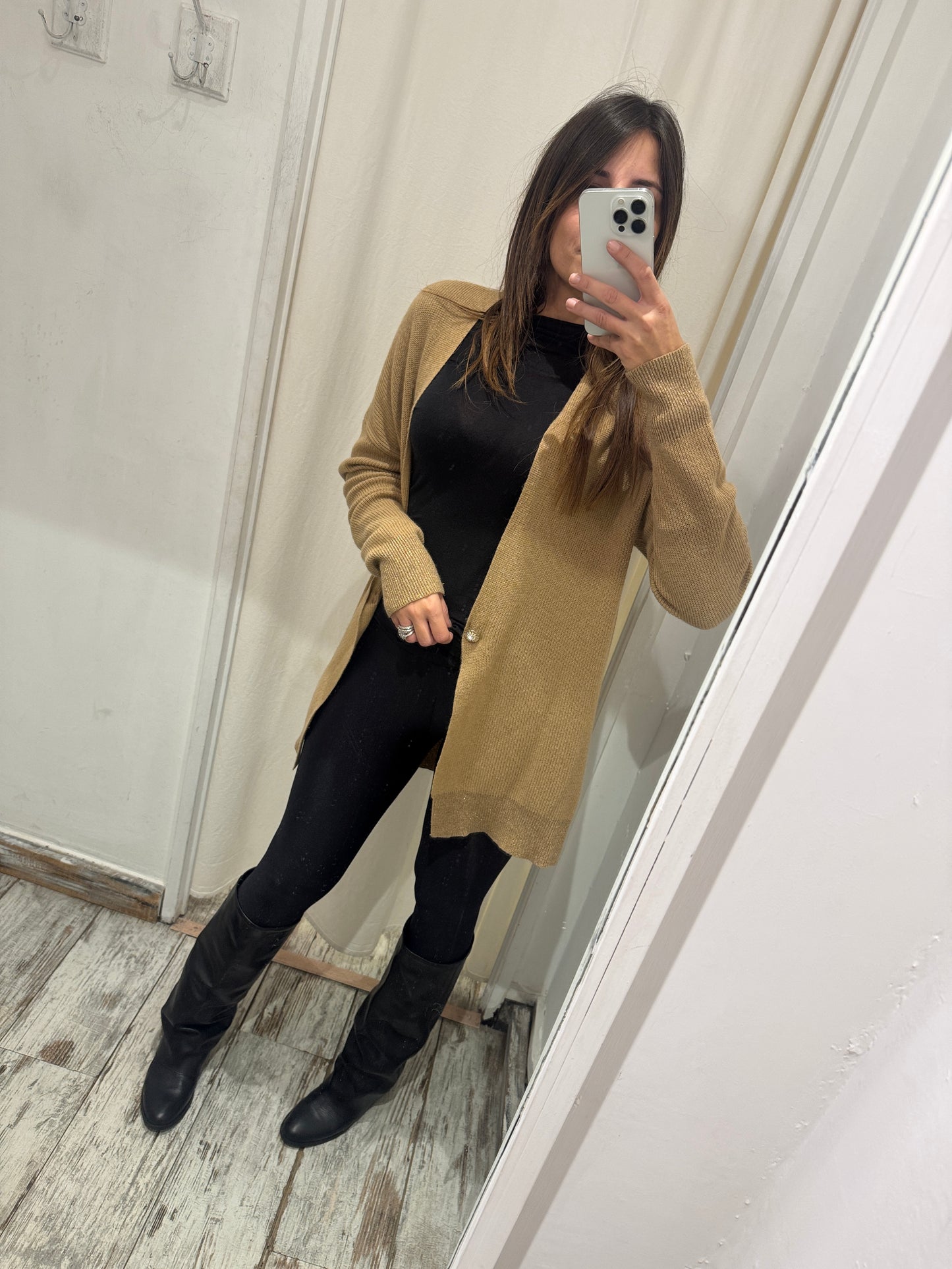 CARDIGAN MIDÌ LIUJO CAMMELLO