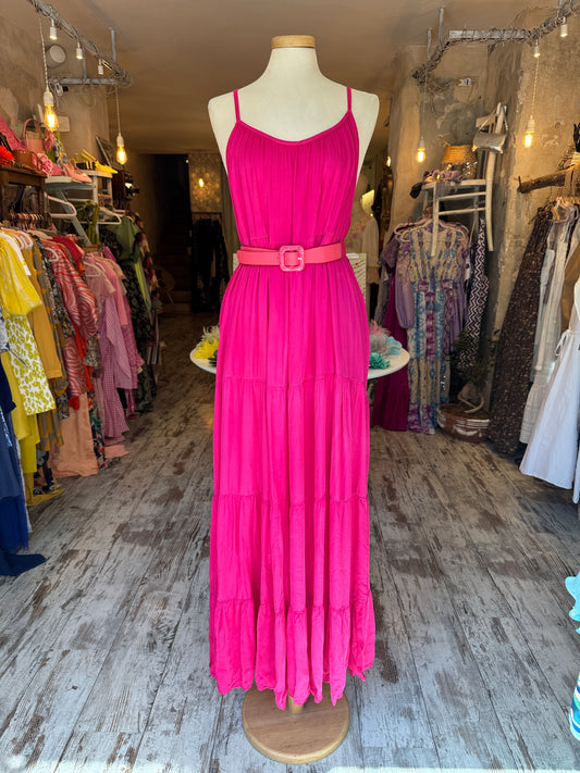 ABITO FUCSIA SATIN LUNGO