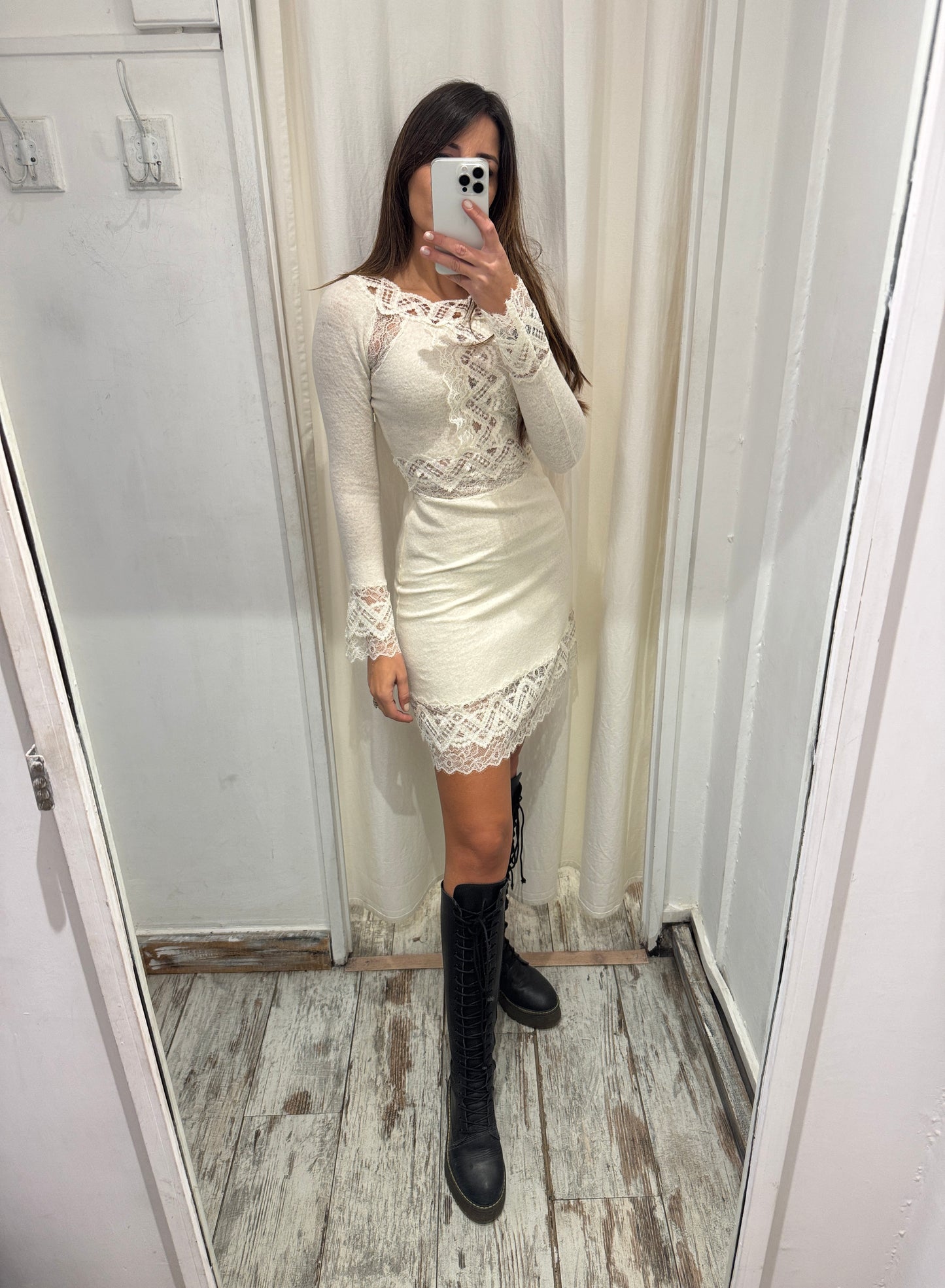 ABITO ERMANNO SCERVINO PANNA CON PIZZO