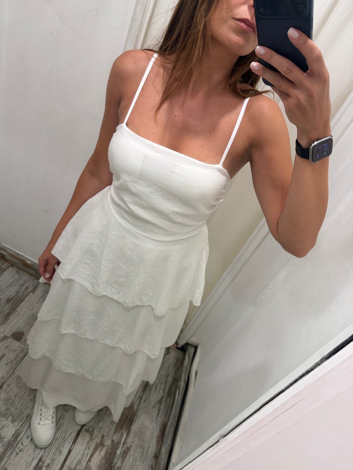 ABITO LUNGO BALZE BIANCO
