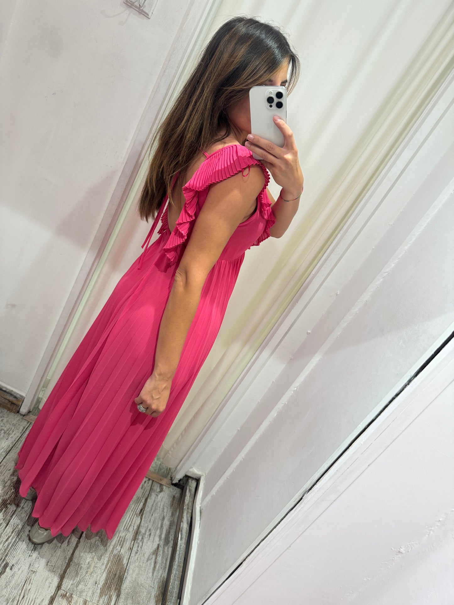 ABITO TWINSET FUCSIA PLISSÈ
