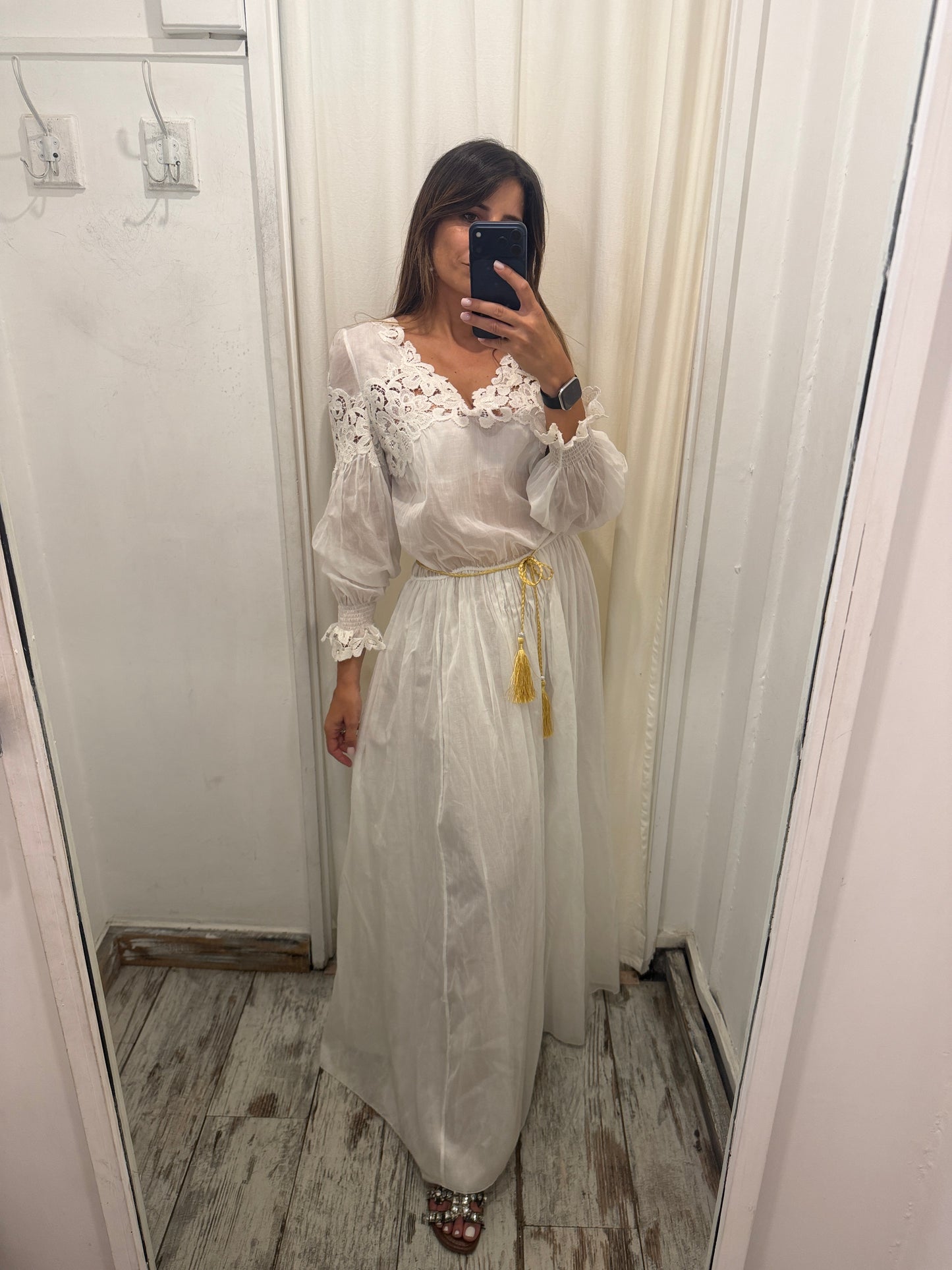 ABITO ERMANNO SCERVINO VELATO BIANCO CON PIZZO