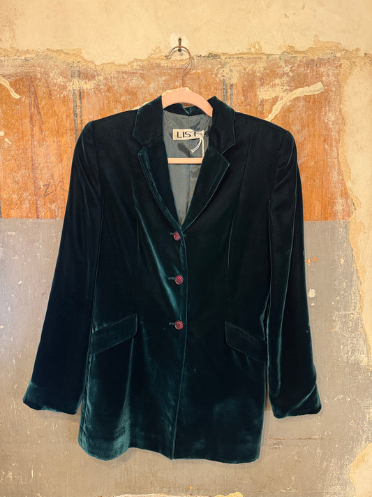 BLAZER LIST VELLUTO VERDE
